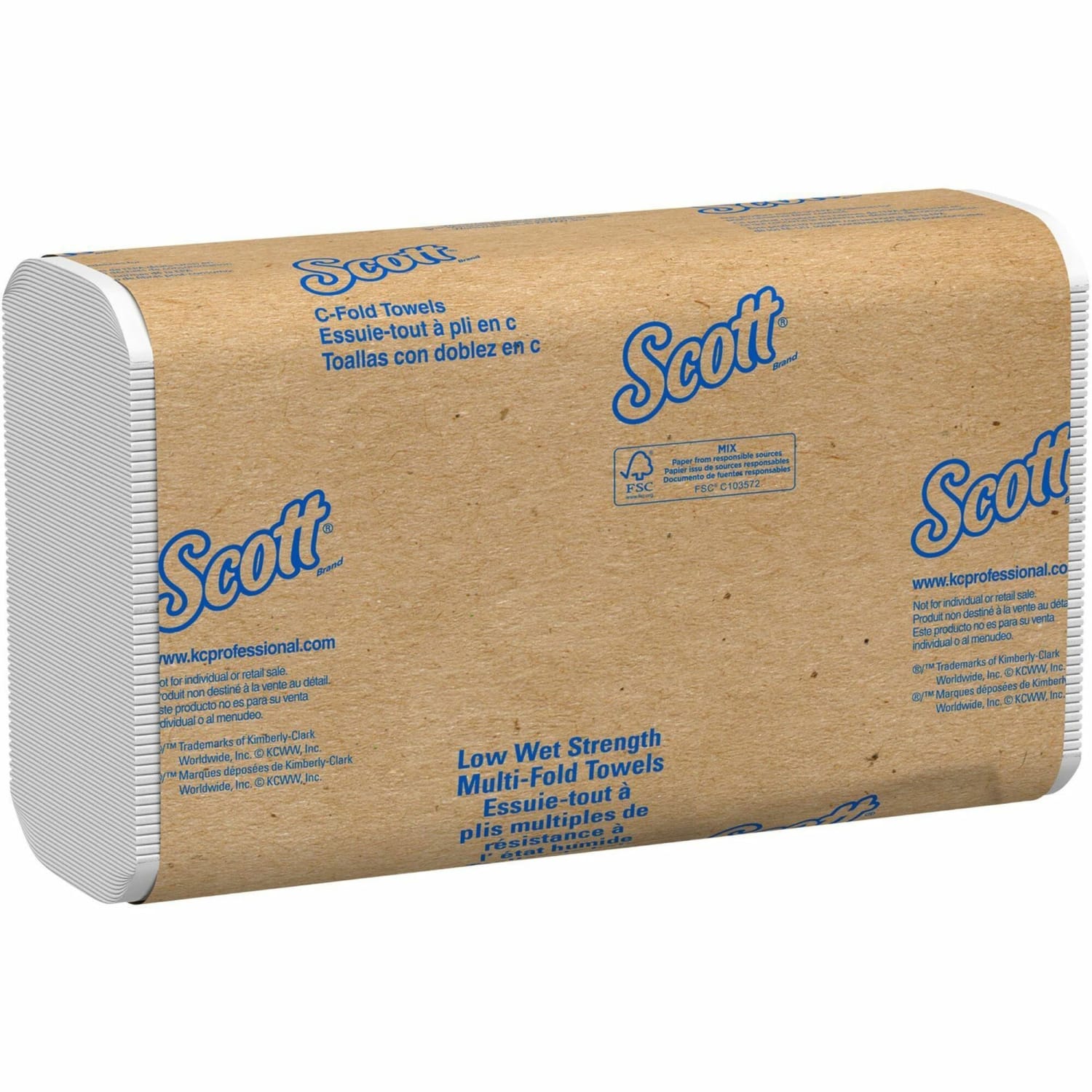 Scott Essential Low Wet Strength Towels - C-fold - 10.10in Width x 13.10in Length - White - 200/Pack - 12 / Carton