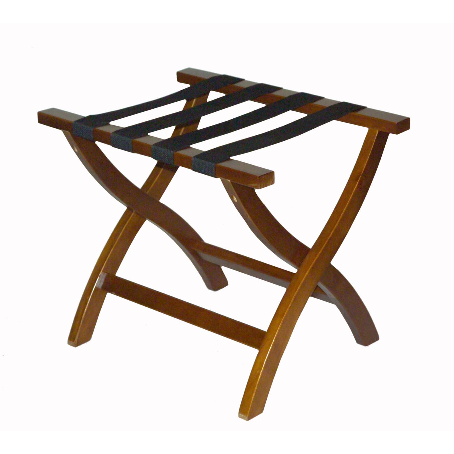 CSL Premier High Back Wood Luggage Rack, 24inH x 23inW x 19inD, Dark/Black