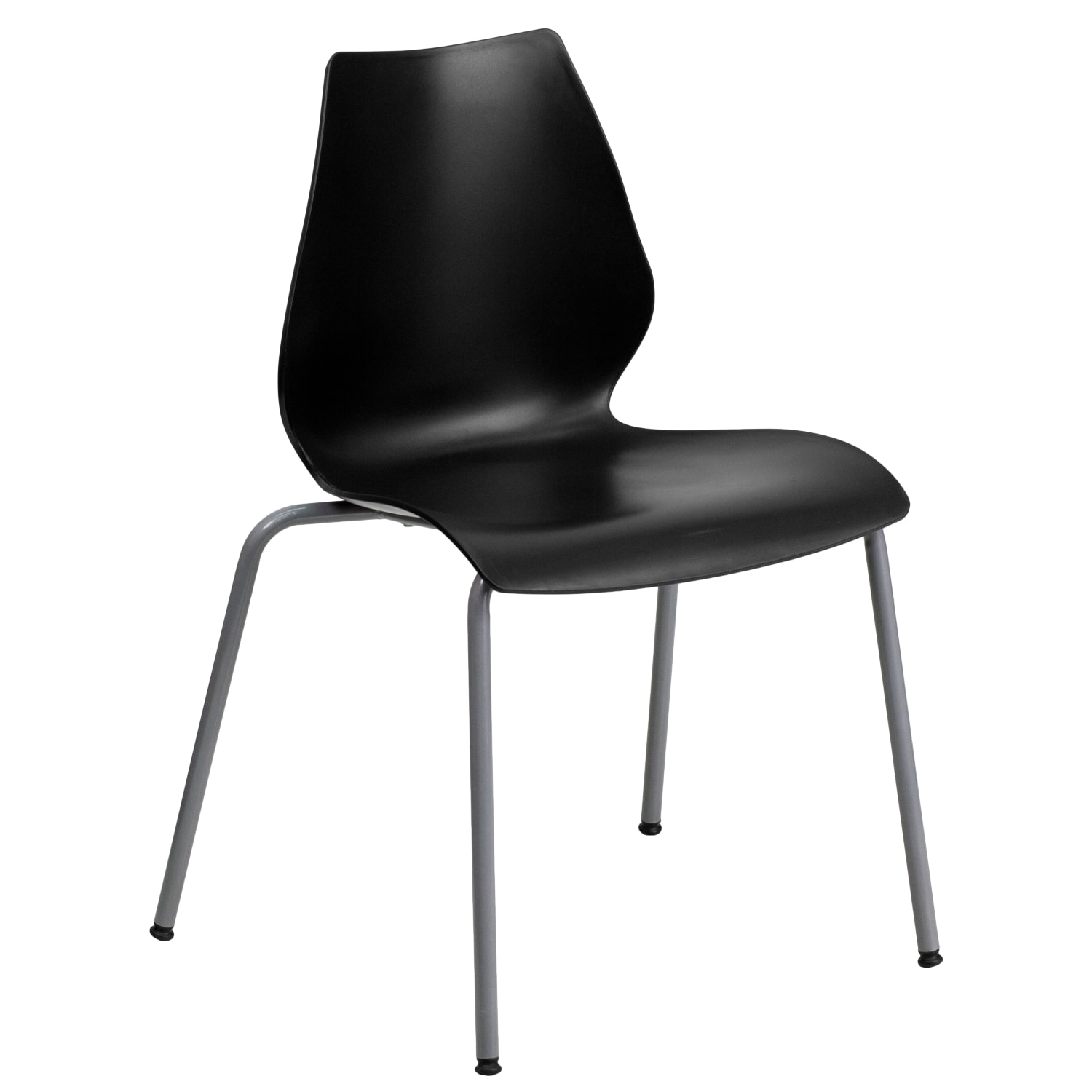 Flash Furniture HERCULES 770 lb Capacity Stack Chair With Lumbar Support BlackSilver PopularChairscom
