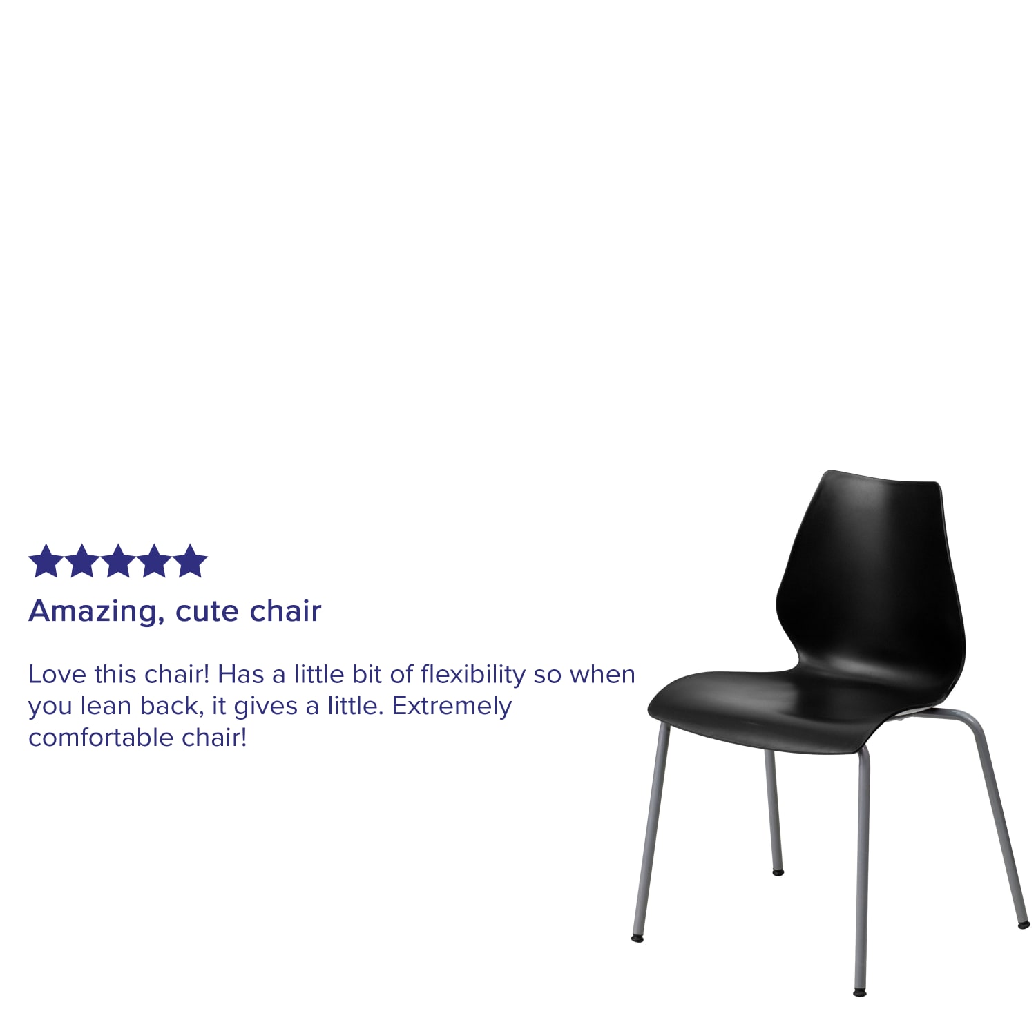 Flash Furniture HERCULES 770 lb Capacity Stack Chair With Lumbar Support BlackSilver PopularChairscom