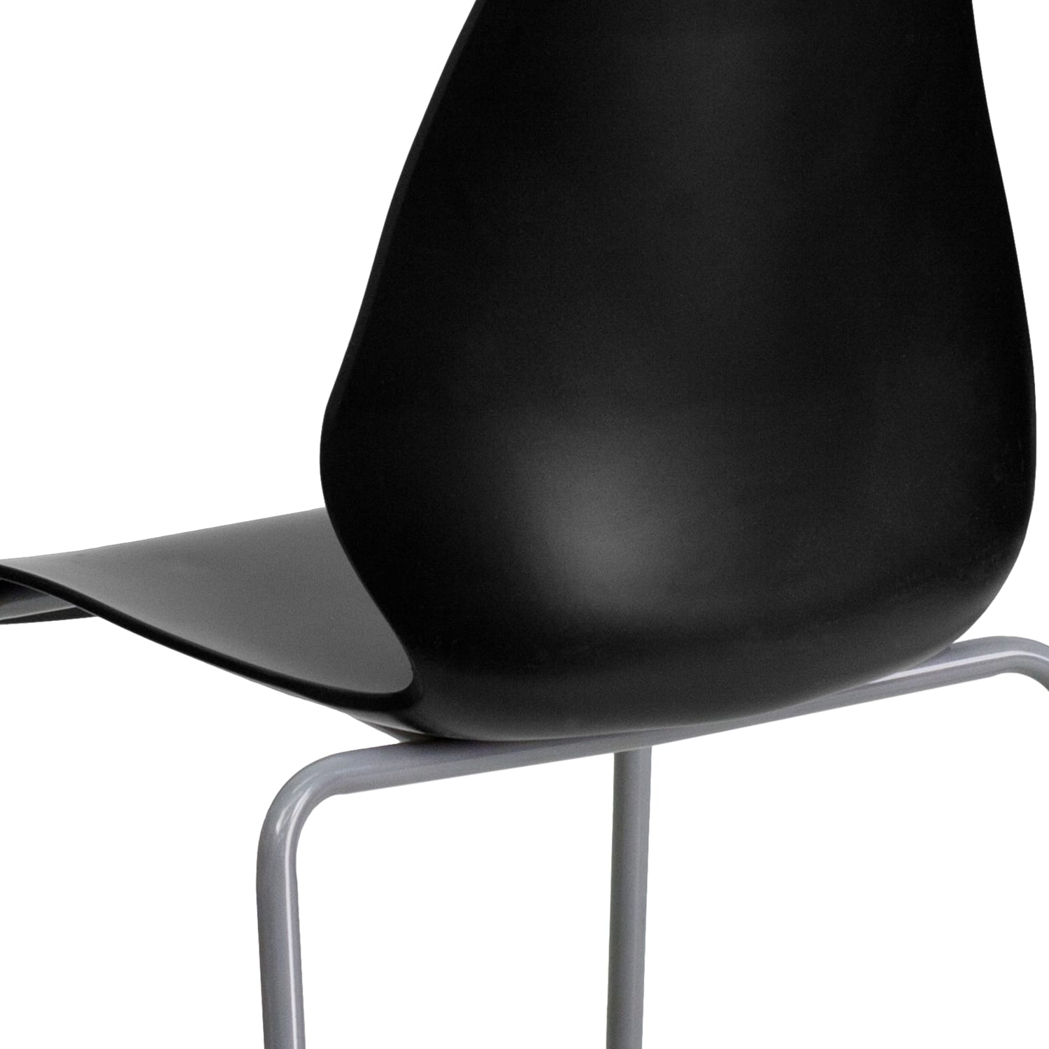 Flash Furniture HERCULES 770 lb Capacity Stack Chair With Lumbar Support BlackSilver PopularChairscom
