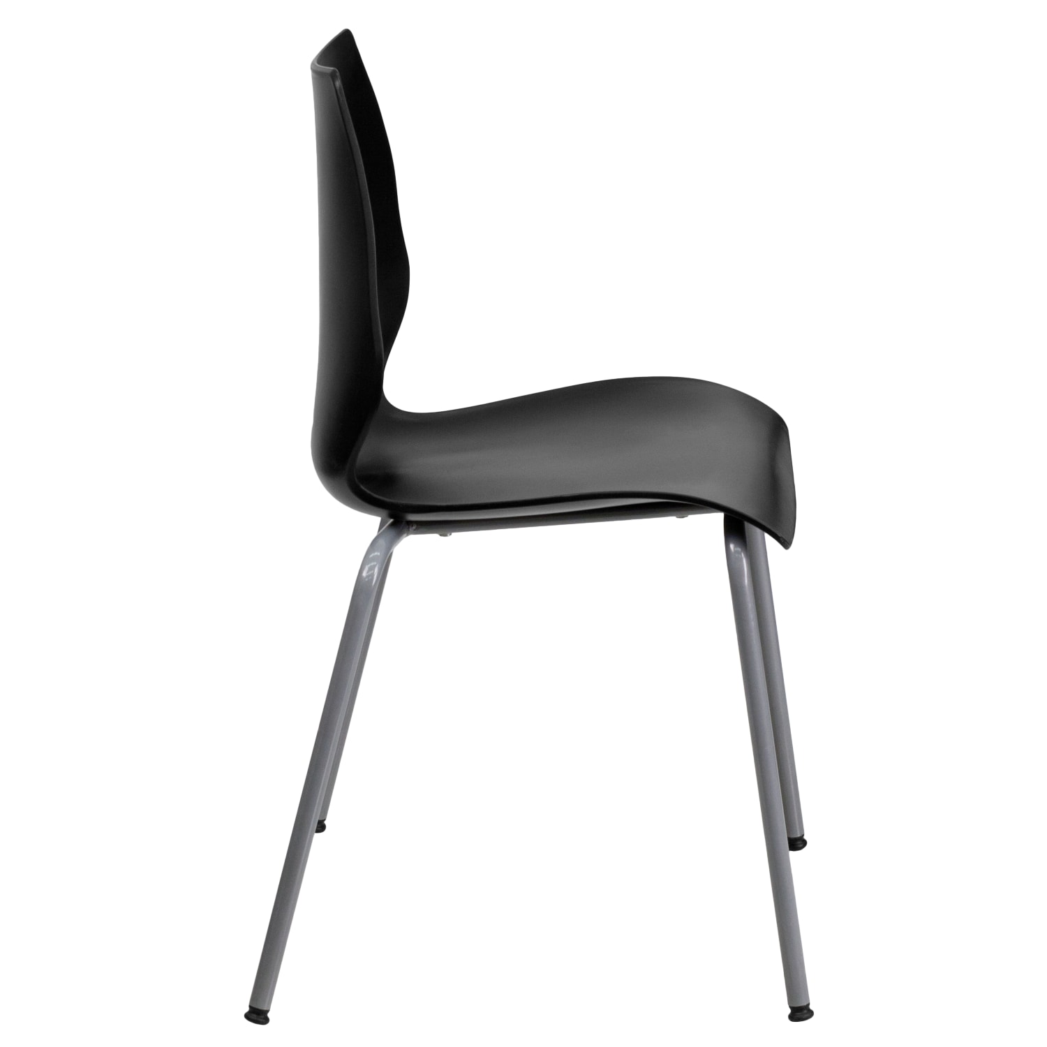 Flash Furniture HERCULES 770 lb Capacity Stack Chair With Lumbar Support BlackSilver PopularChairscom