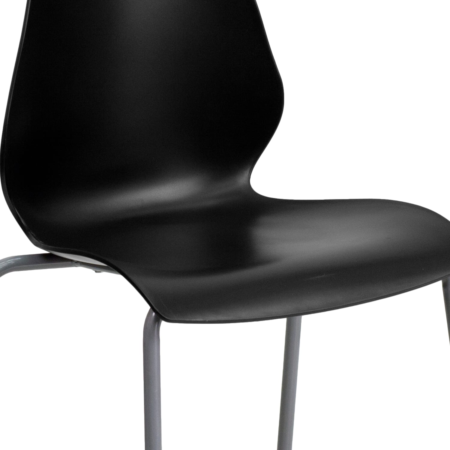 Flash Furniture HERCULES 770 lb Capacity Stack Chair With Lumbar Support BlackSilver PopularChairscom