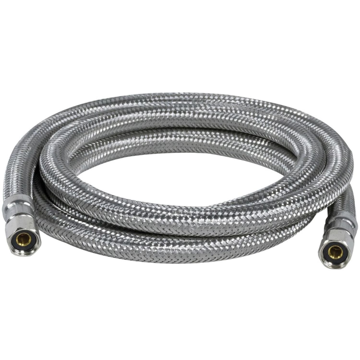 Certified Appliance Accessories Braided Stainless Steel Ice Maker Connector - 60in - Silver, Stainless Steel - Polyester, Polyvinyl Chloride (PVC), Stainless Steel, Brass - Image 3