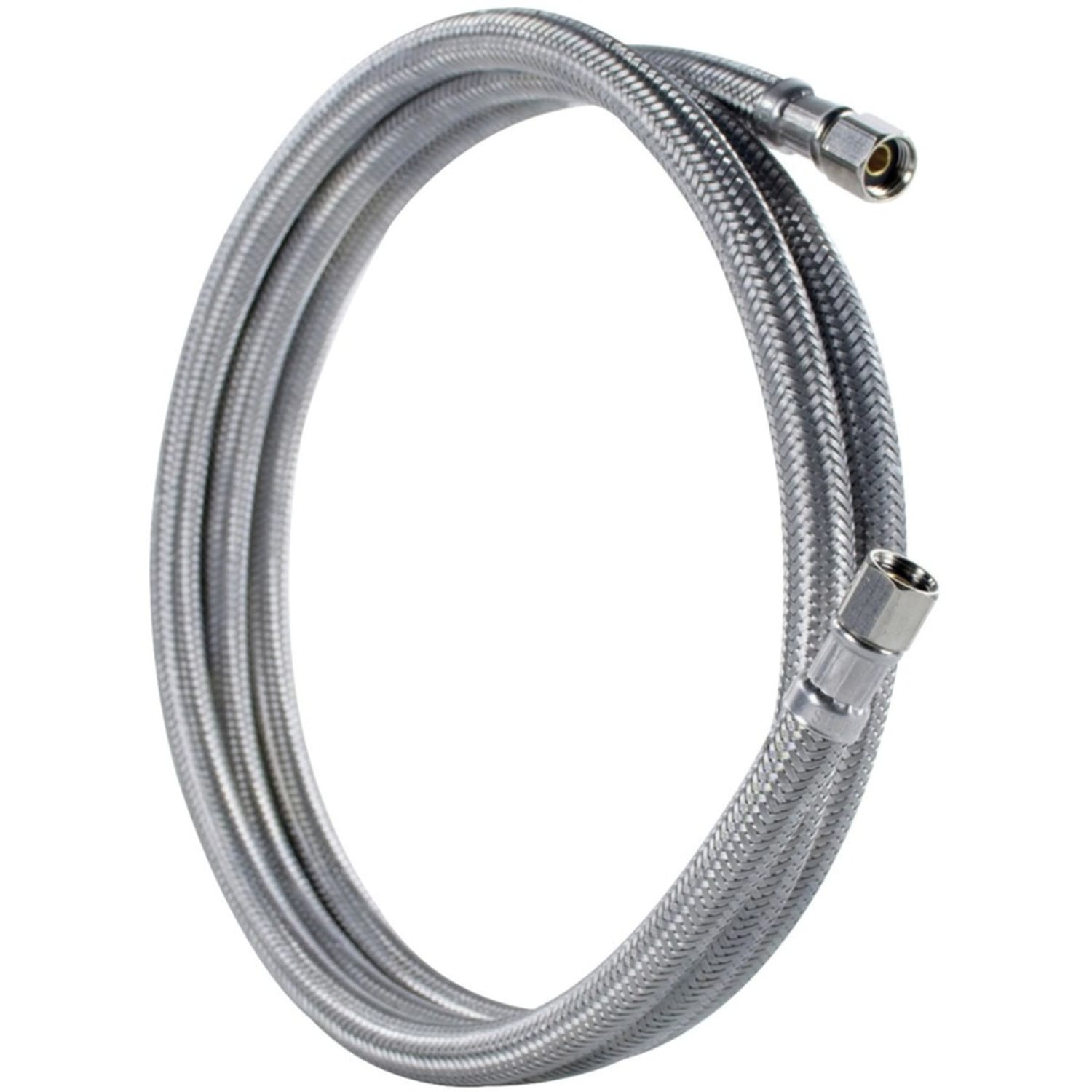 Certified Appliance Accessories Braided Stainless Steel Ice Maker Connector - 60in - Silver, Stainless Steel - Polyester, Polyvinyl Chloride (PVC), Stainless Steel, Brass - Image 6