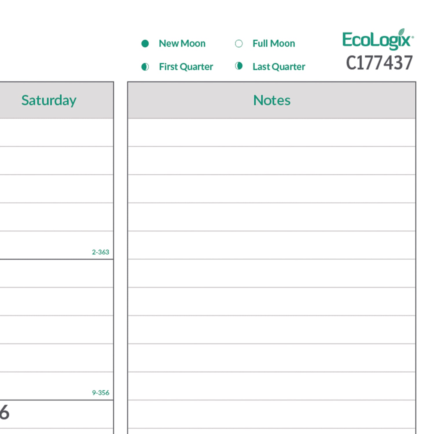 2027 Brownline EcoLogix Monthly Desk Pad Calendar, 22in x 17in, 100% Recycled, Green/White, January to December, C177437, Total Qty 1 - Image 4