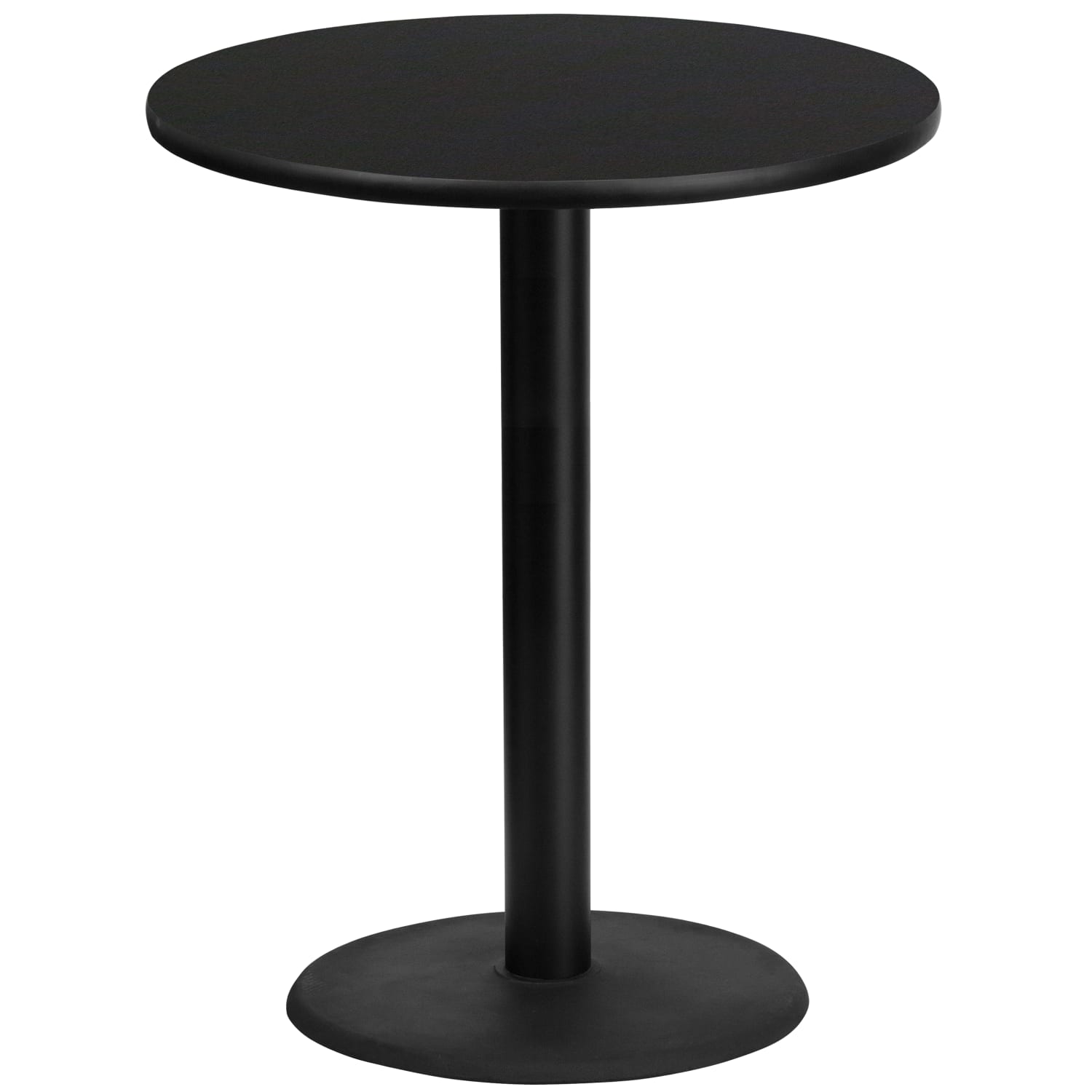 Flash Furniture Round Laminate Table Top With Round Bar Height Table Base, 43-3/16inH x 36inW x 36inD, Black - Image 3