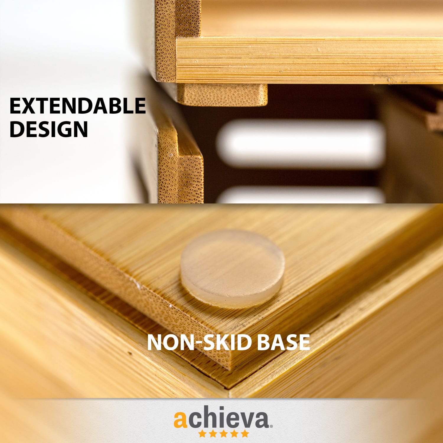 Officemate Bamboo Desk Organizer, 5-3/16inH x 14-1/8inW x 8-5/8inD, Brown - Image 5