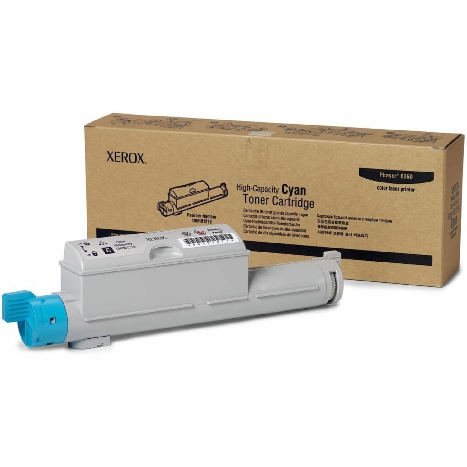 Xerox 6360 Cyan High Yield Toner Cartridge, 106R01214 - Image 3