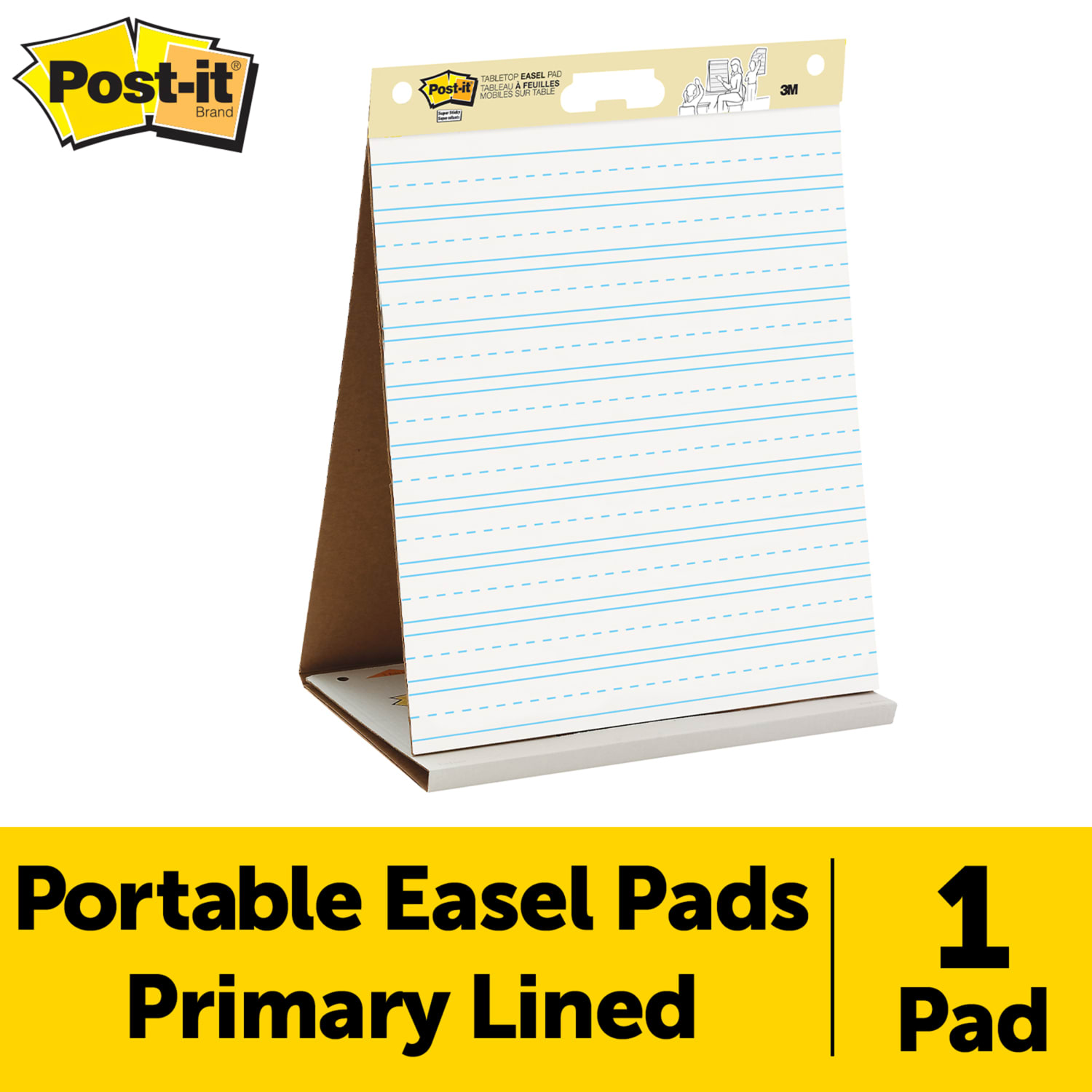 Post-it Super Sticky Easel Pad, 20 in x 23 in, 1 Pad, 20 Sheets/Pad, Primary Ruled, Great for Virtual Teachers and Students, White - Image 3