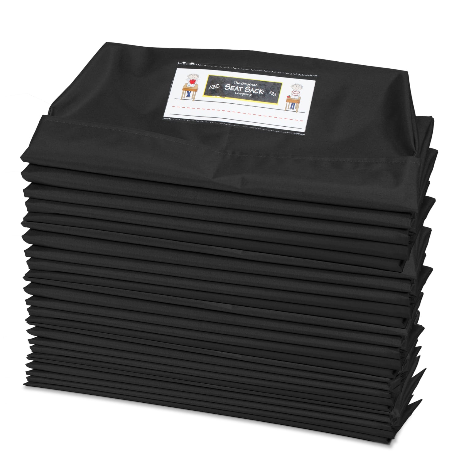 Victor Seat Sack Chair Cover Classroom Pack, 10in x 17in, Black, Pack Of 25 Pockets