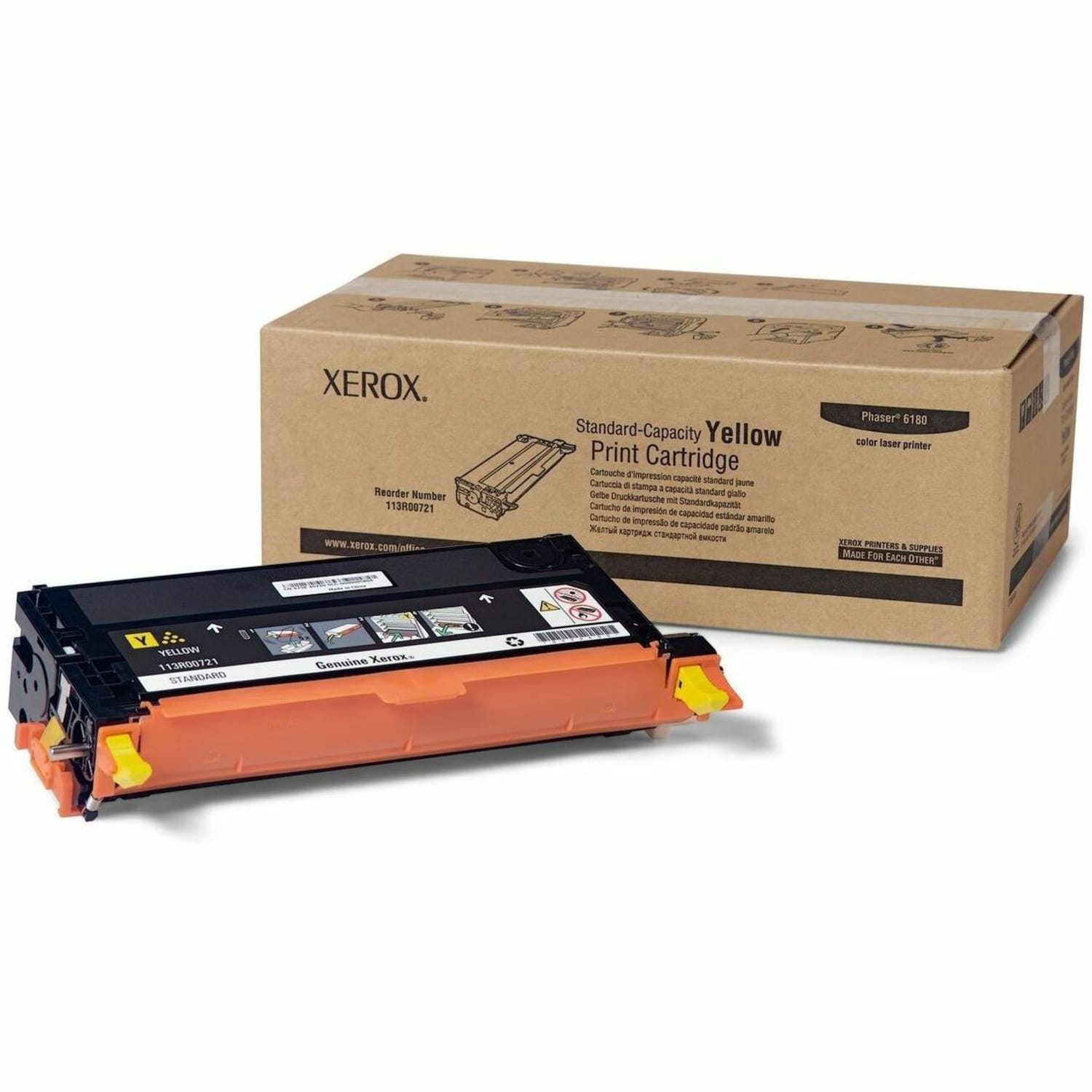 Xerox 6180/6180MFP Yellow Toner Cartridge, 113R00721 - Image 3
