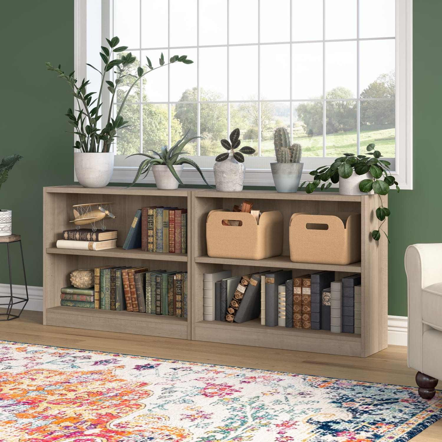 Bush Furniture Universal Small 30inH 2-Shelf Bookcase, Ash Gray, Standard Delivery - Image 4