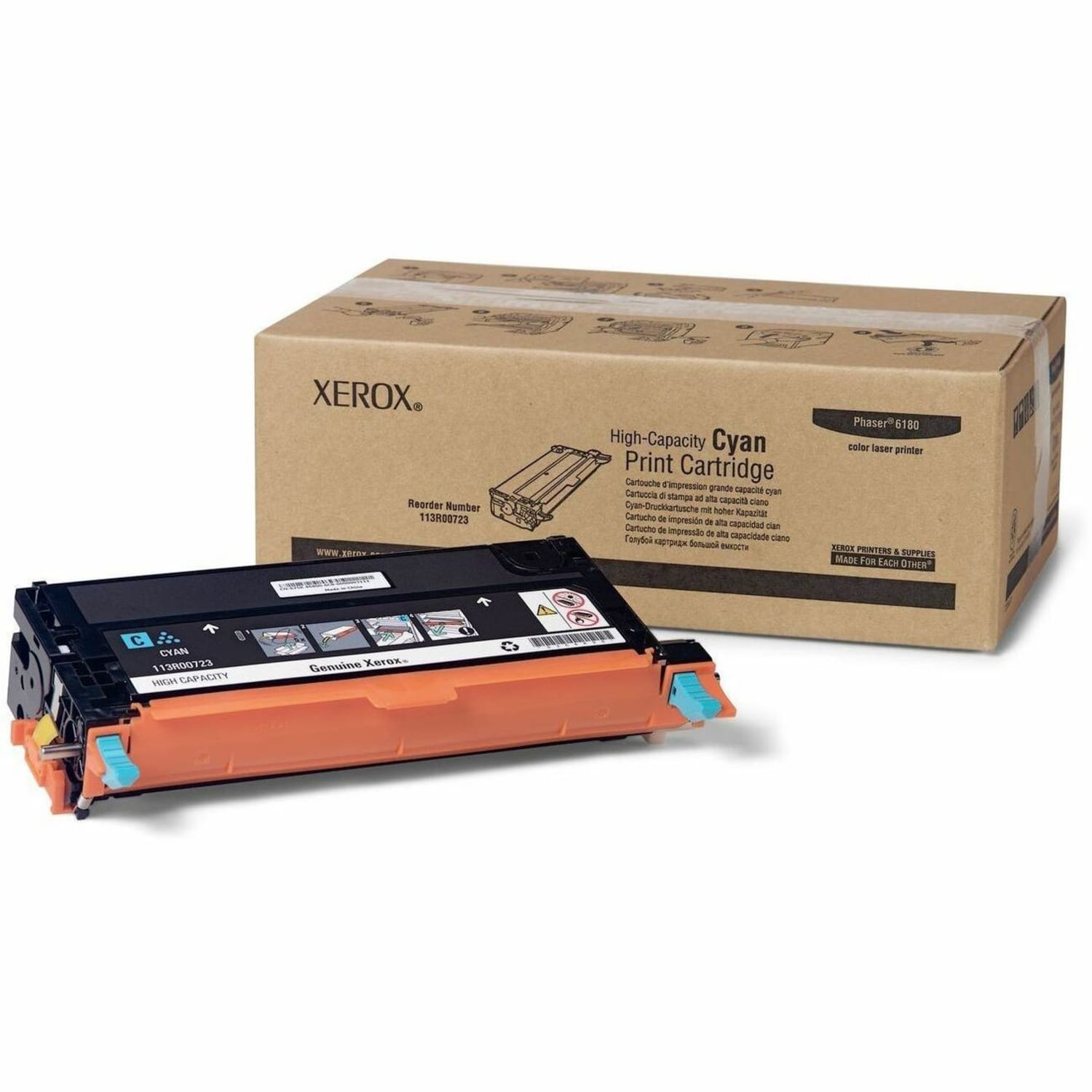 Xerox 6180/6180MFP Cyan High Yield Toner Cartridge, 113R00723 - Image 3