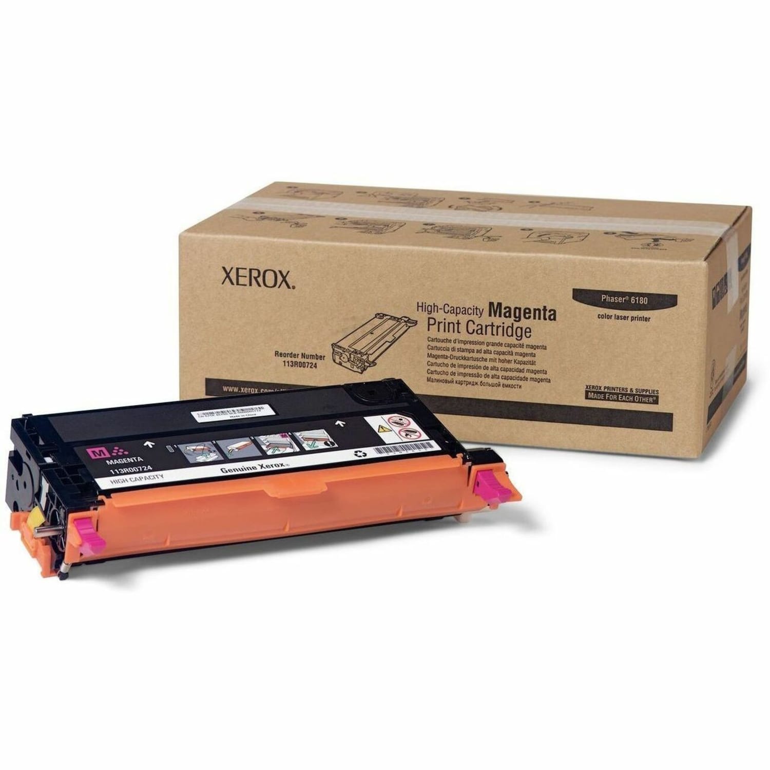 Xerox 6180/6180MFP Magenta High Yield Toner Cartridge, 113R00724 - Image 3