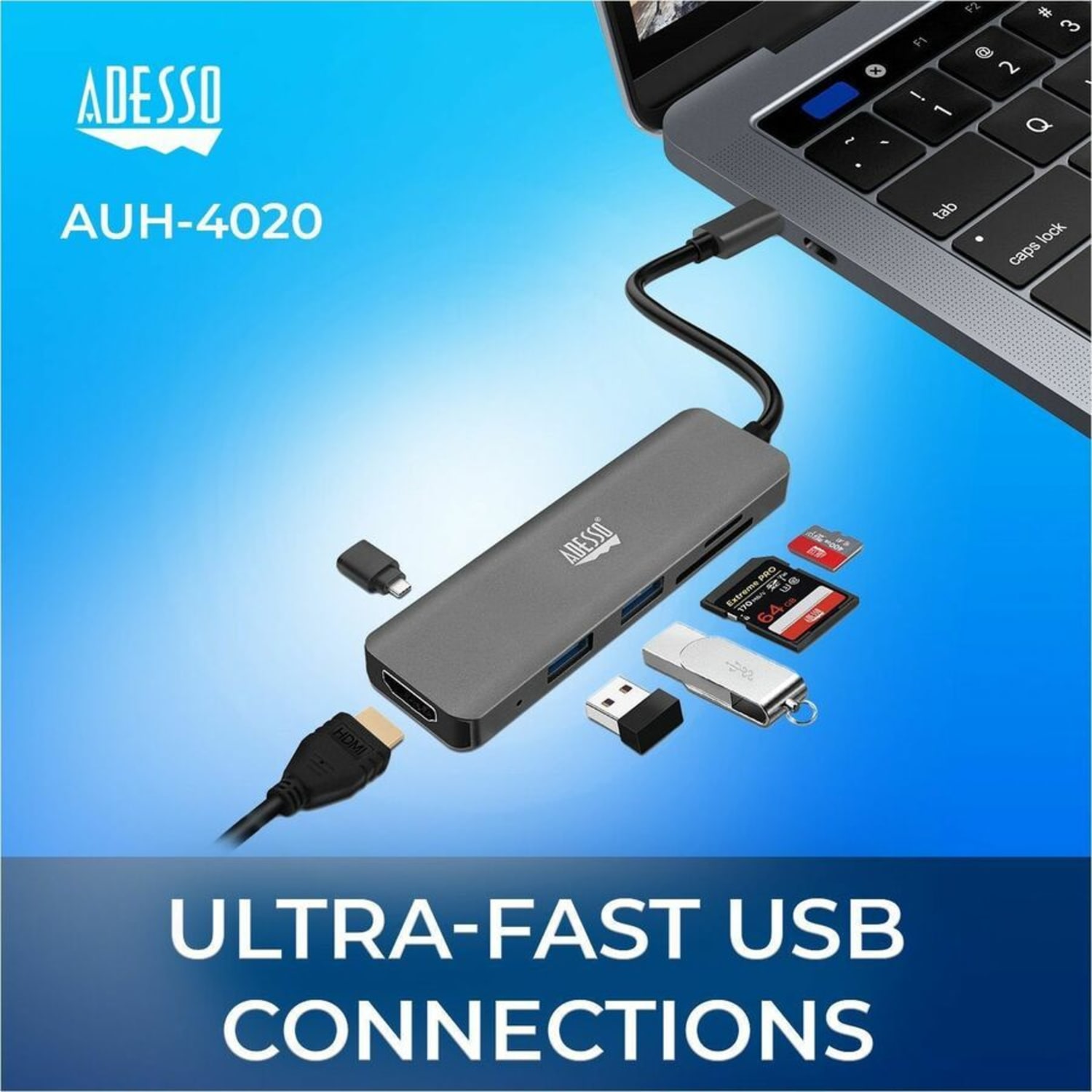 Adesso 6-in-1 USB-C Multi-Port Docking Station (TAA Compliant) -  - AUH4020 - Image 6
