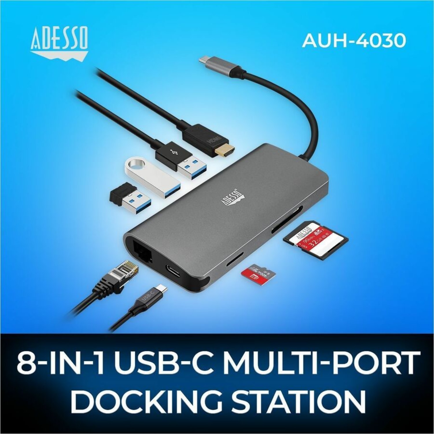Adesso 8-In-1 USB-C Multi-Port Docking Station - Image 6