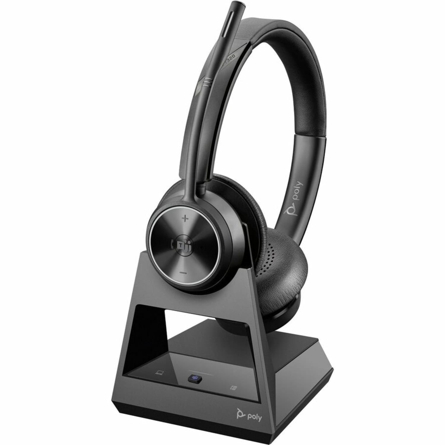 Poly Savi 7300 Office Headset - Stereo - Wireless - DECT 6.0 - 590 ft - 20 Hz to 20 kHz - Over-the-head - Binaural - Ear-cup - Noise Cancelling Microphone - Image 3