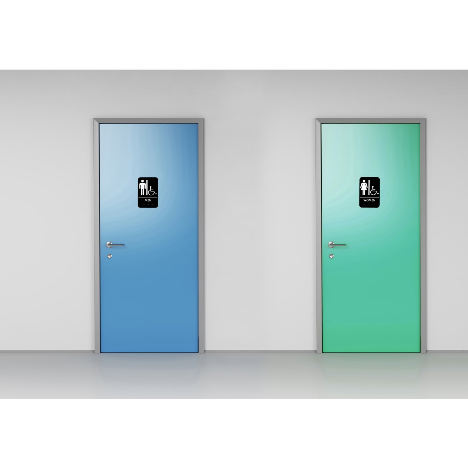 Alpine Men And Women Handicapped Restroom Signs, 9in x 6in, Black/White, Pack Of 14 Signs - Image 5