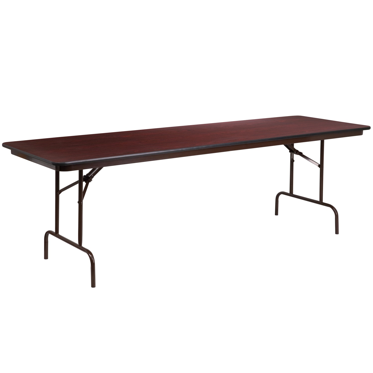 Flash Furniture Melamine Laminate Folding Banquet Table, 30inH x 30inW x 96inD, Mahogany - Image 3