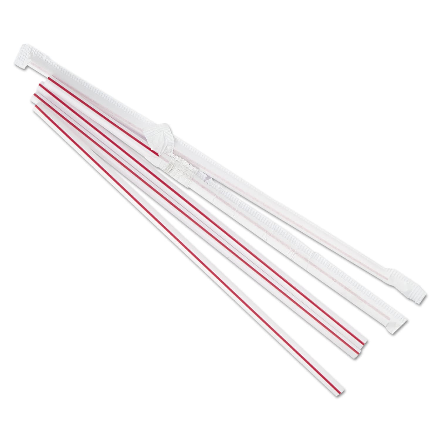 Boardwalk Wrapped Jumbo Straws, 7-3/4in, Red/White, 400 Straws Per Pack, Carton Of 25 Packs - Image 3