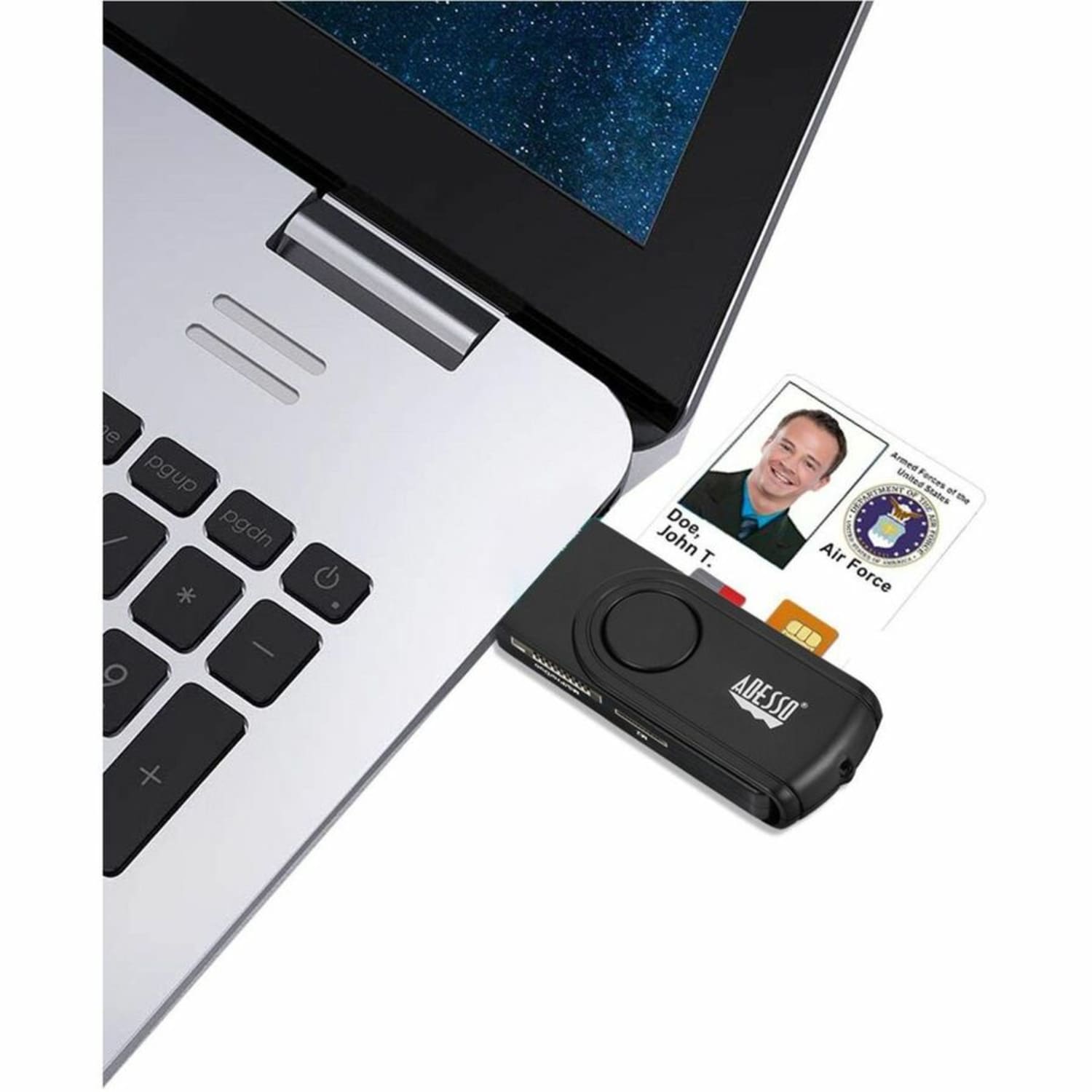 Adesso SCR-200 Smart Card Reader - Contact - USB 2.0 - Black - Image 5