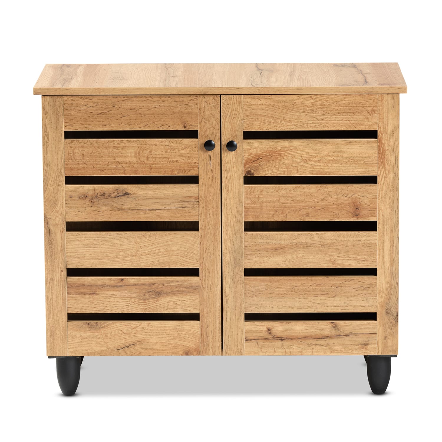 Baxton Studio Gisela 30inW 2-Door Shoe Storage Cabinet, Oak Brown - Image 4