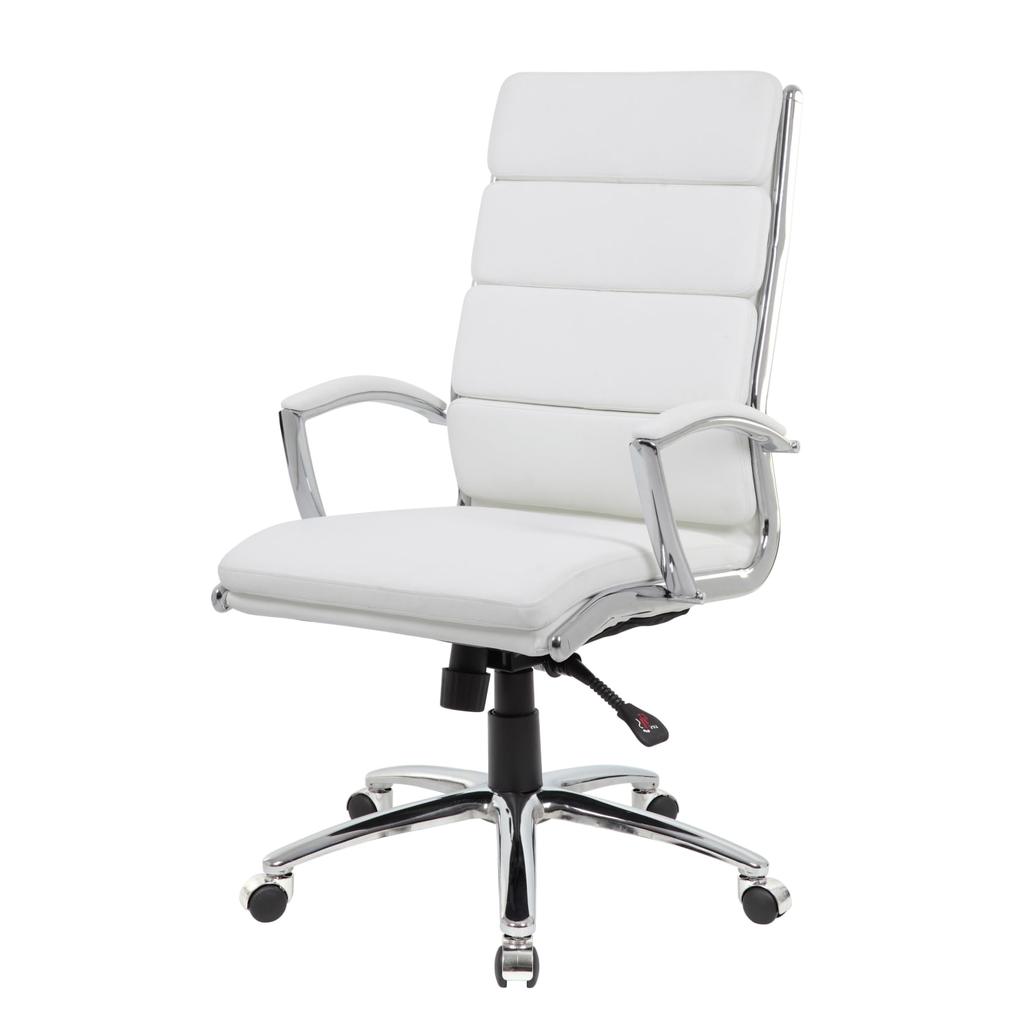 Boss Office Products CaressoftPlus Ergonomic Executive High-Back Chair, White/Chrome - Image 4