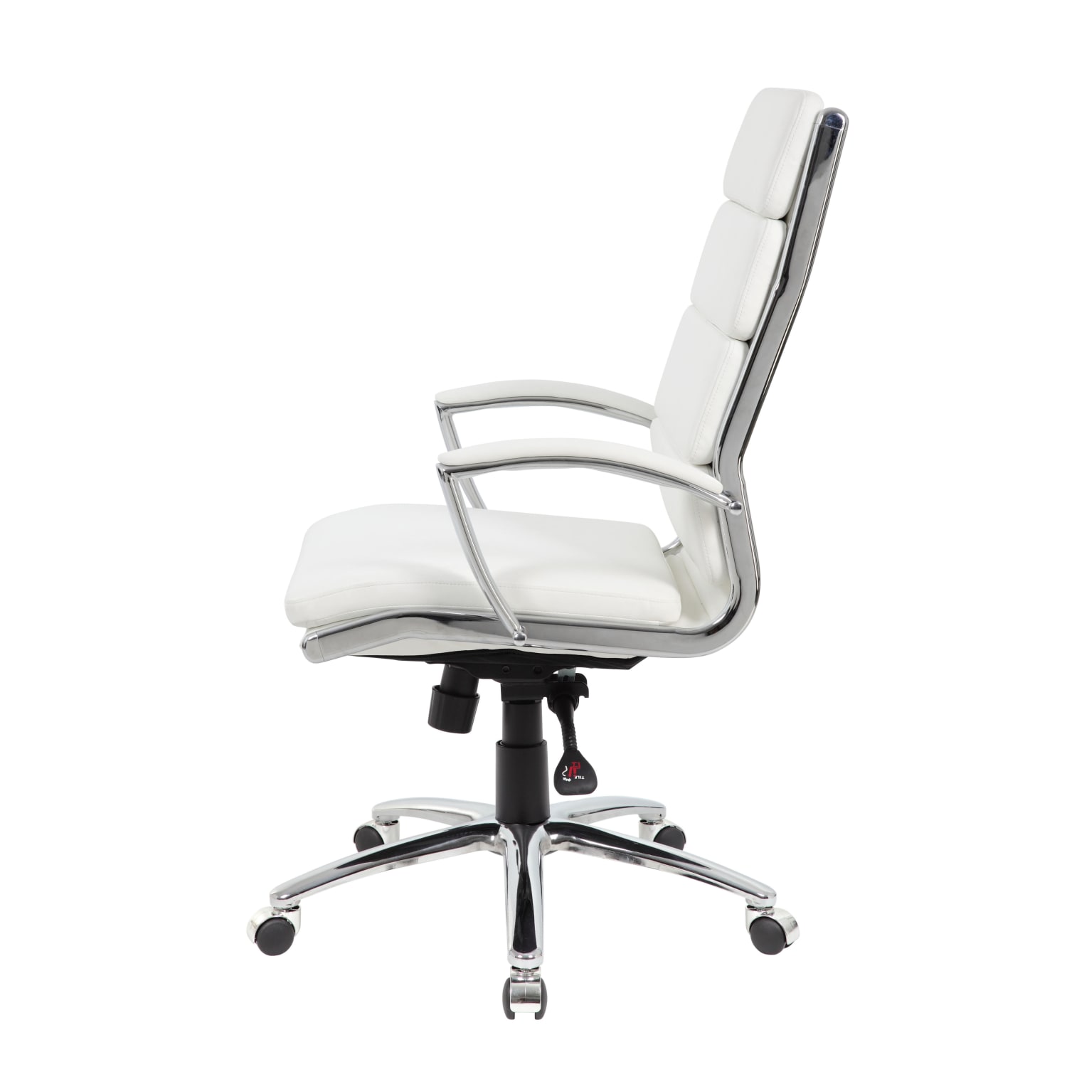 Boss Office Products CaressoftPlus Ergonomic Executive High Back Chair WhiteChrome PopularChairscom