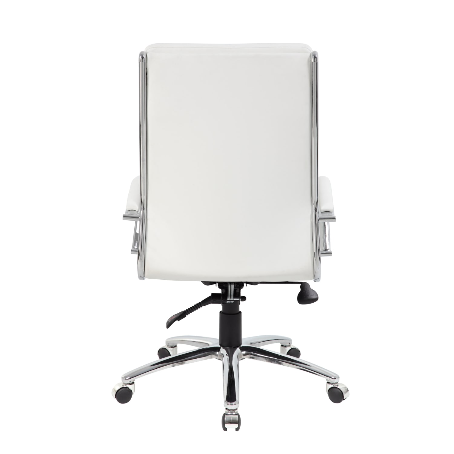 Boss Office Products CaressoftPlus Ergonomic Executive High Back Chair WhiteChrome PopularChairscom