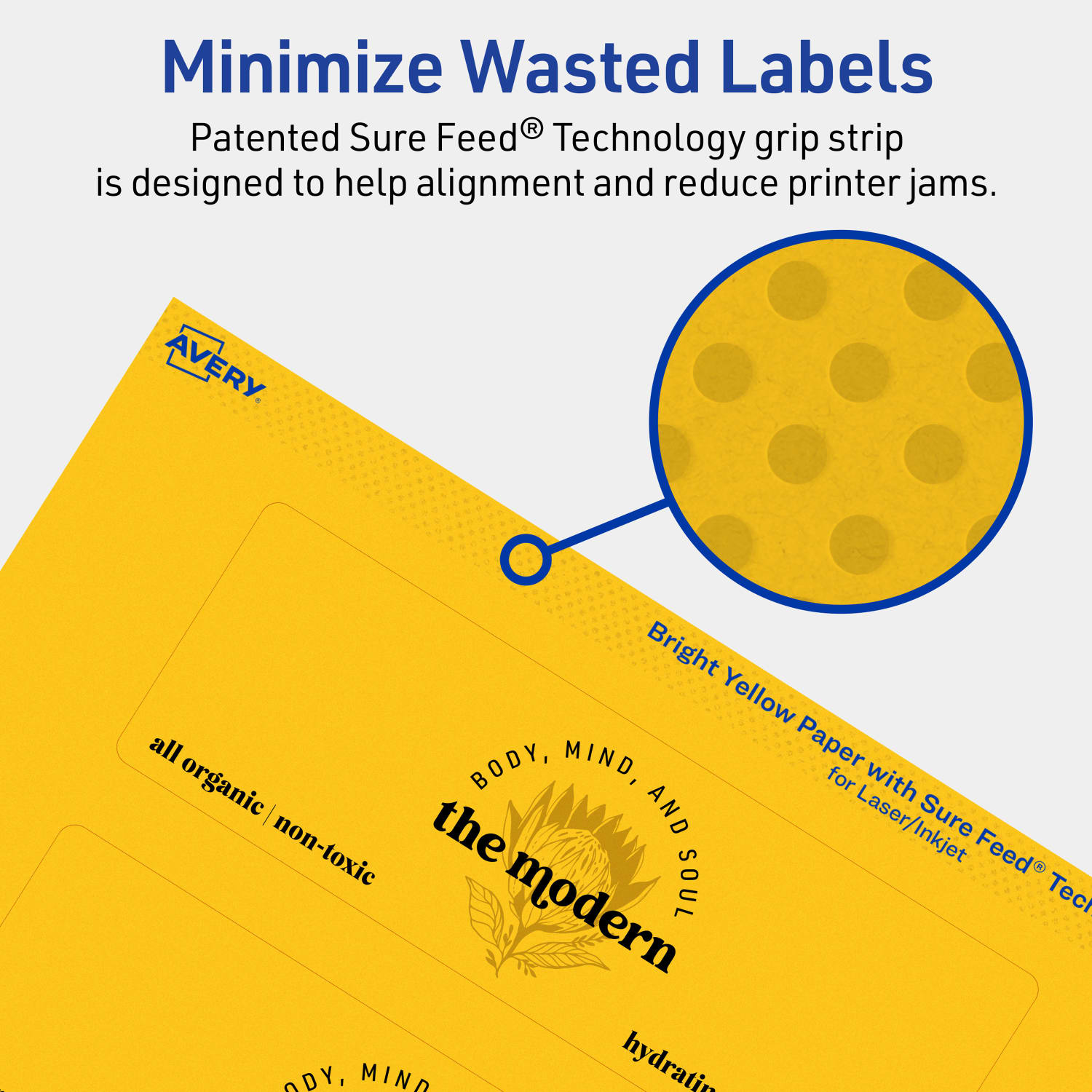 Avery Print-To-The-Edge Labels With Sure Feed Technology And Easy Peel, 94242-BYP20, Rectangle, 2in x 6in, Matte Bright Yellow, Pack of 80 - Image 5