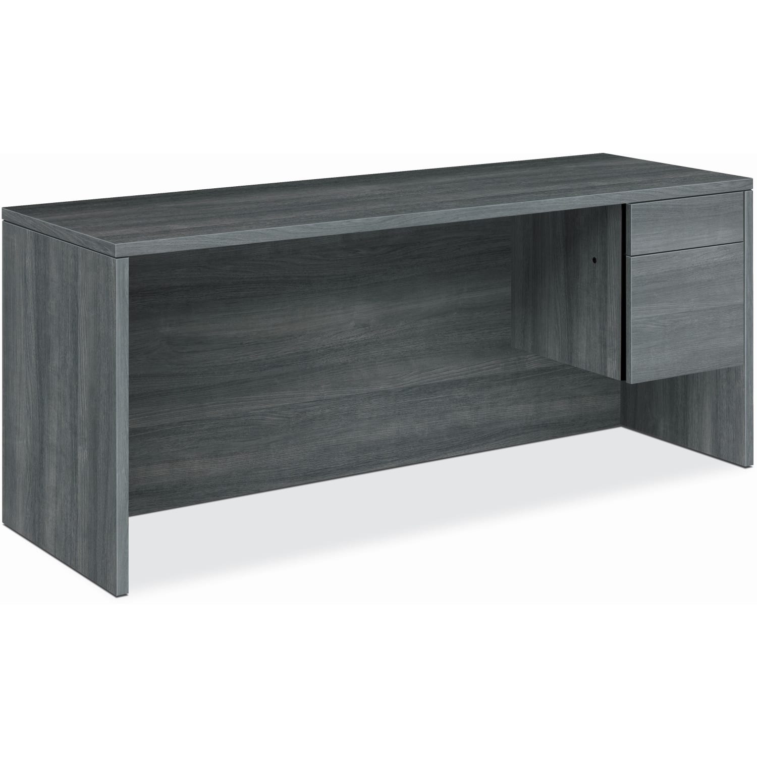 HON 10500 72inW 2-Drawer Right-Pedestal Credenza Computer Desk, Sterling Ash - Image 3