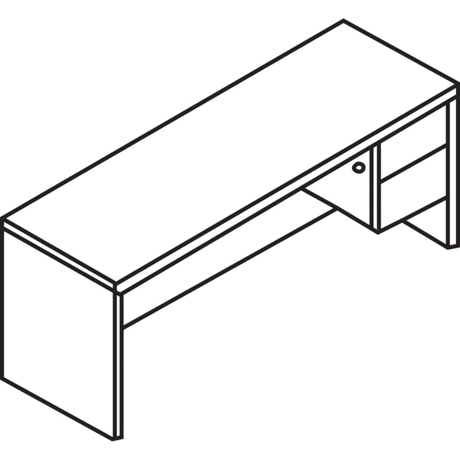 HON 10500 72inW 2-Drawer Right-Pedestal Credenza Computer Desk, Sterling Ash - Image 5