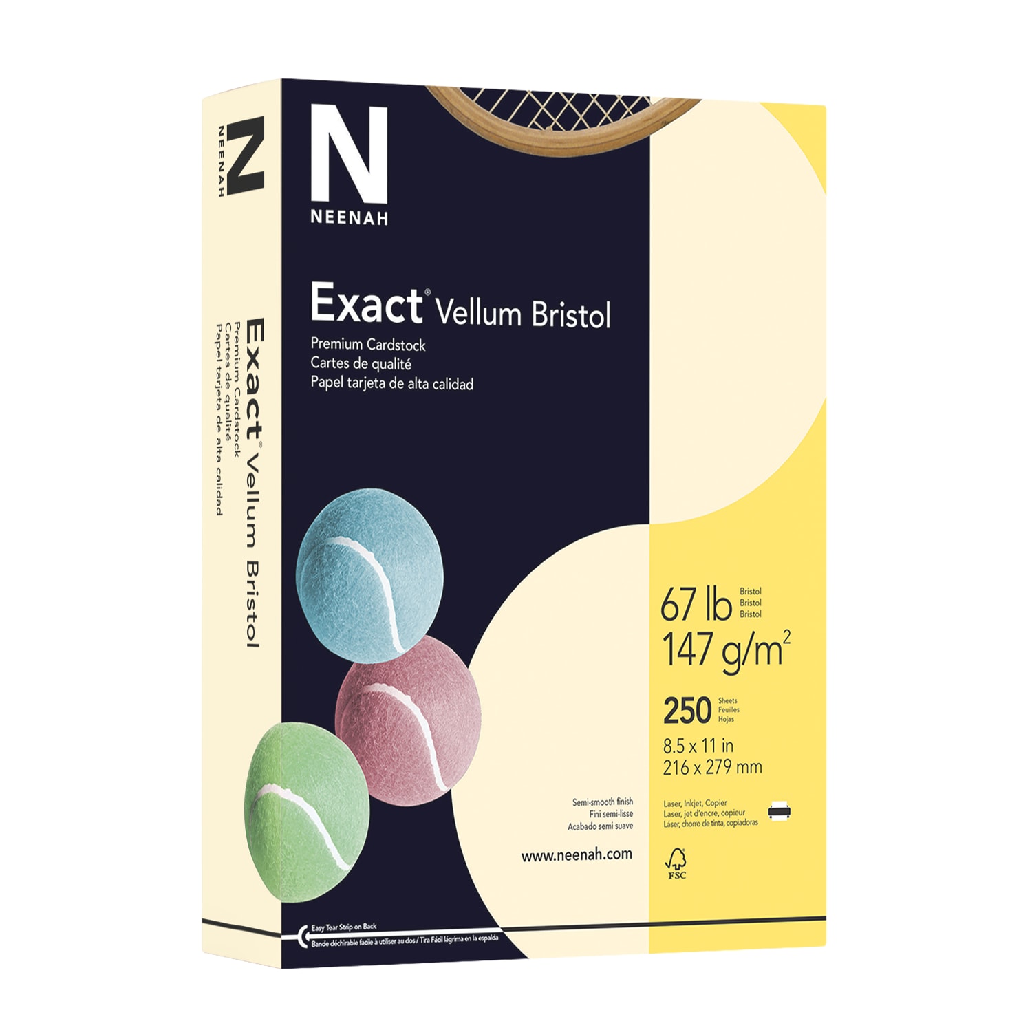 Exact Vellum Bristol Card Stock, Ivory, Letter (8.5in x 11in), 67 Lb, Pack Of 250 - Image 3