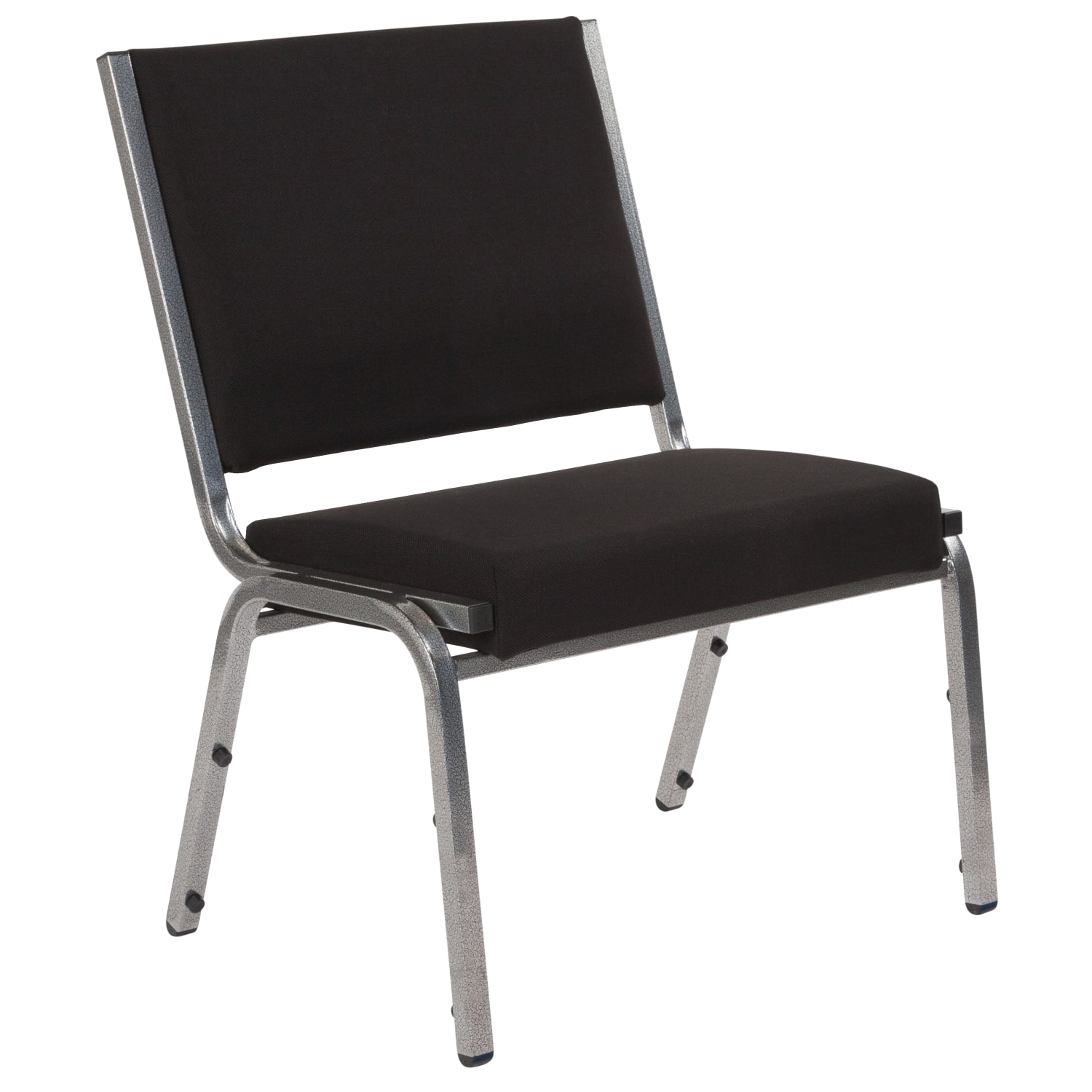 Flash Furniture HERCULES Fabric Armless Bariatric Medical Reception Chair With Antimicrobial Protection, Black/Silvervein