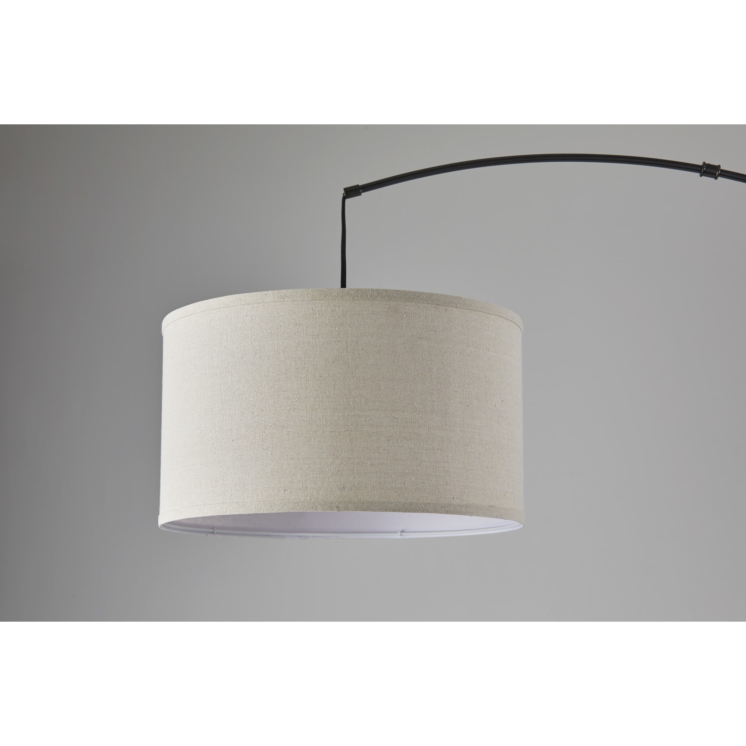 Adesso Simplee Rockwell Arc Lamp, 74inH, Oatmeal/Matte Black - Image 4