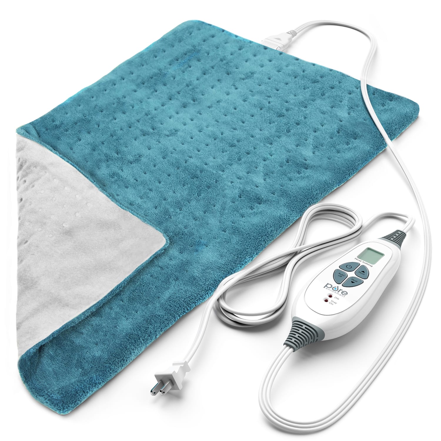 Pure Enrichment PureRelief XL King Size Heating Pad, 23-1/2in x 11-1/2in, Turquoise Blue - Image 4