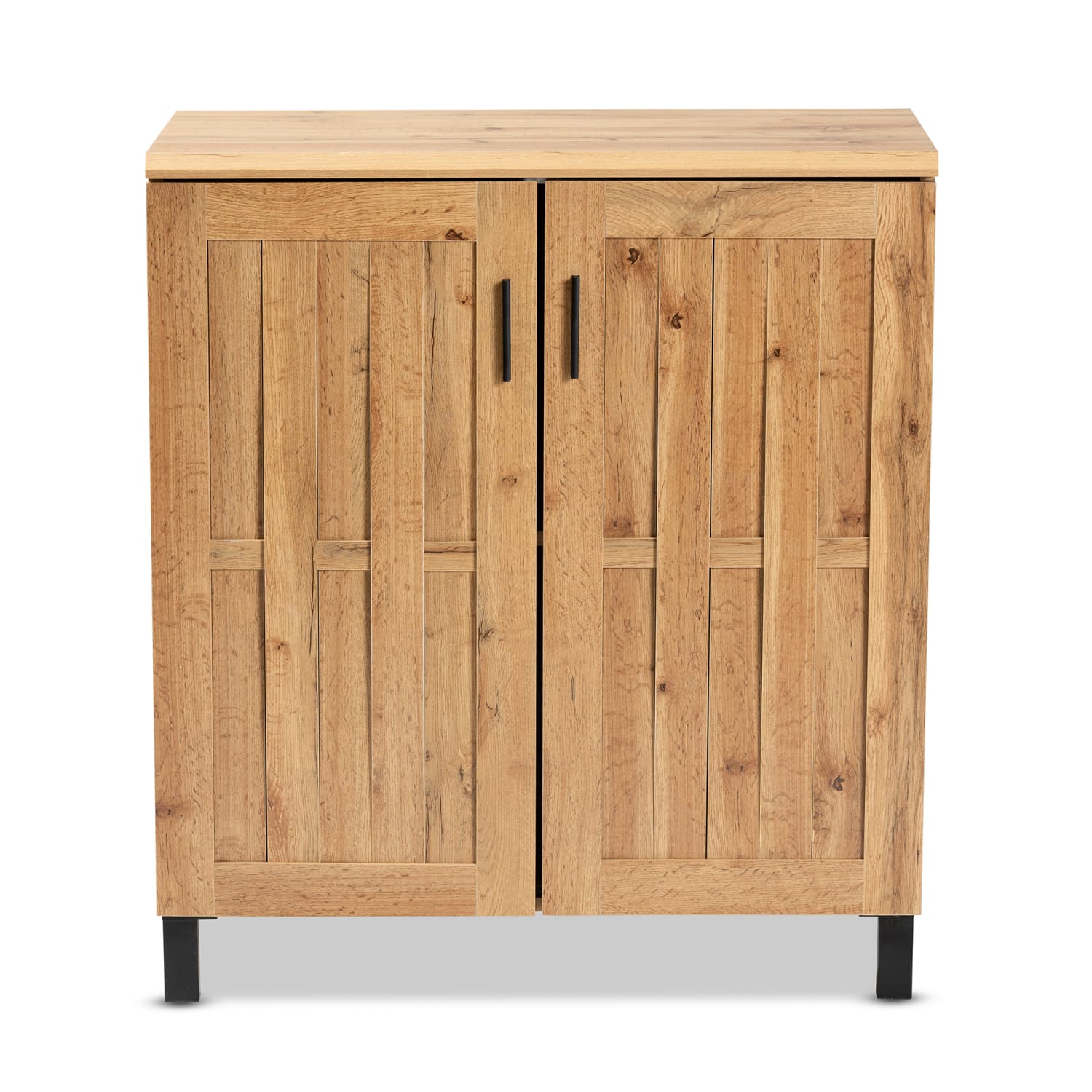 Baxton Studio Excel 32inW 2-Door Storage Cabinet, Oak Brown - Image 4