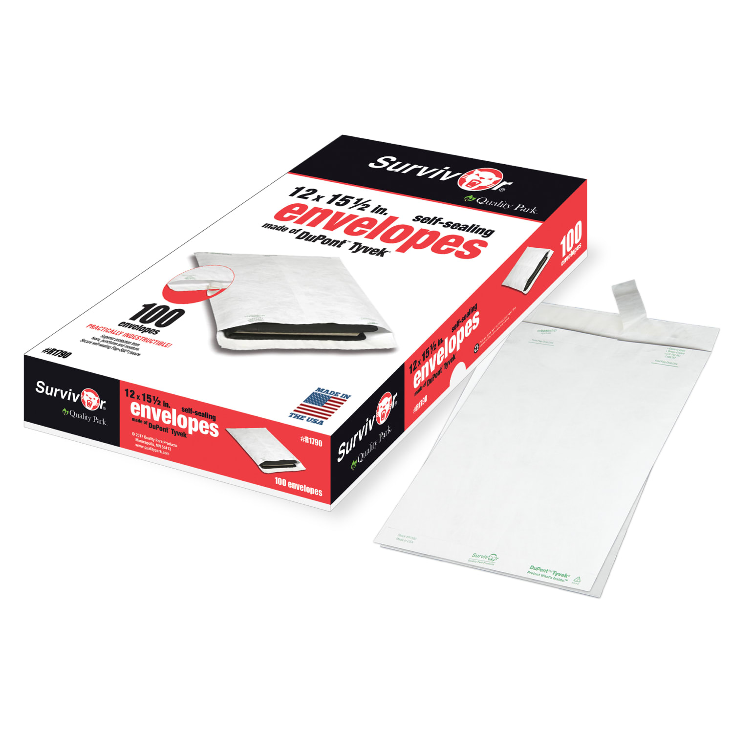 Quality Park Tyvek 12in x 15 1/2in Envelopes, Self-Adhesive, White, Box Of 100 - Image 5