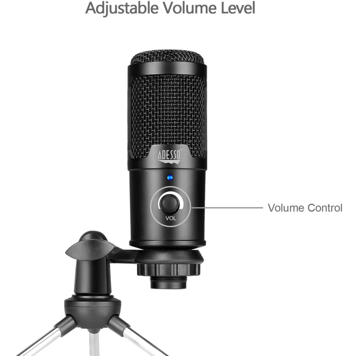 Adesso Xtream M4 Wired Condenser Microphone for Video Conferencing, Live Streaming - 100 Hz to 18 kHz - XTREAMM4 - Image 3