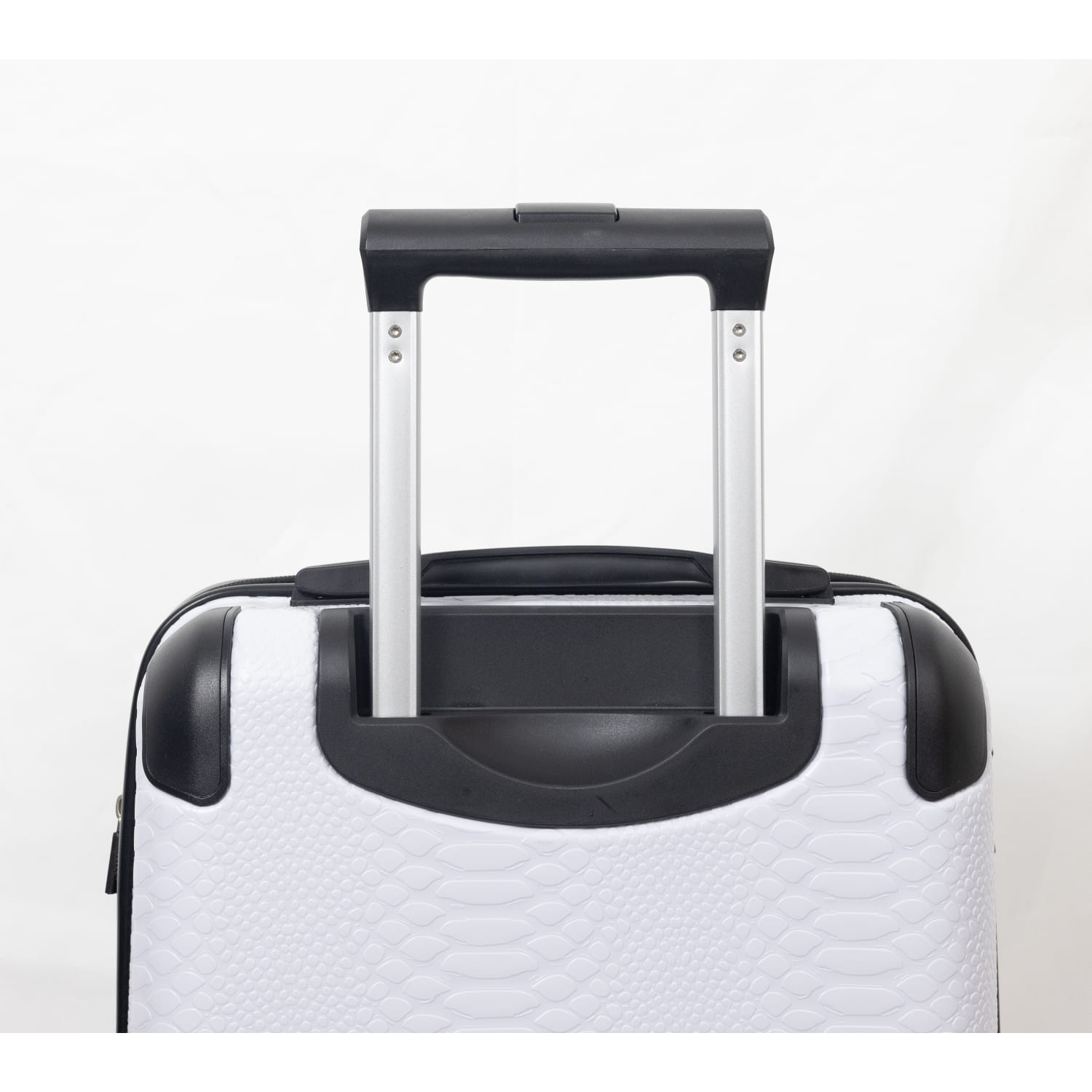 Geoffrey Beene Embossed Snakeskin 2-Piece Luggage Set, White/Black - Image 5