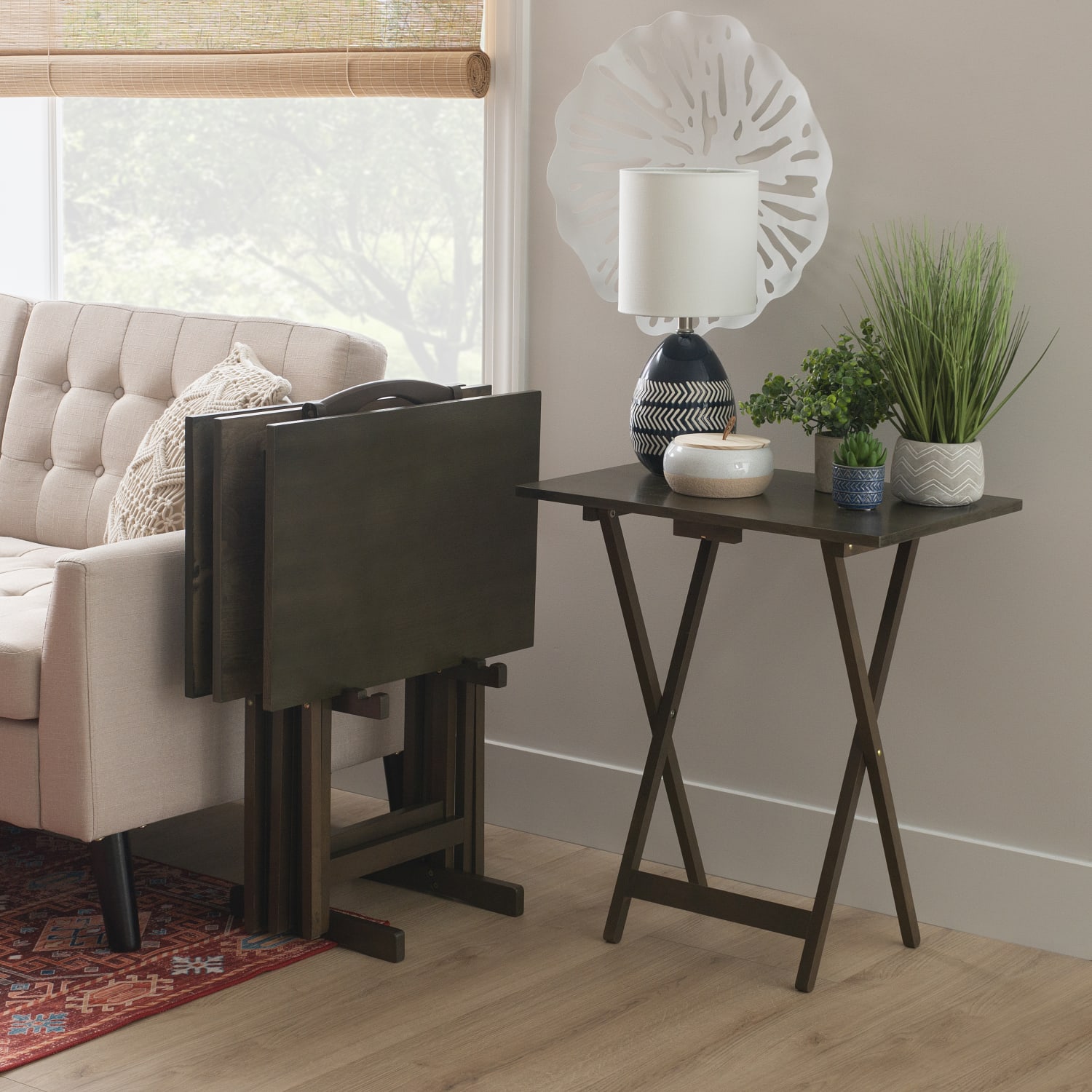 Powell Ardai 5-Piece Tray Table Set, Gray - Image 4