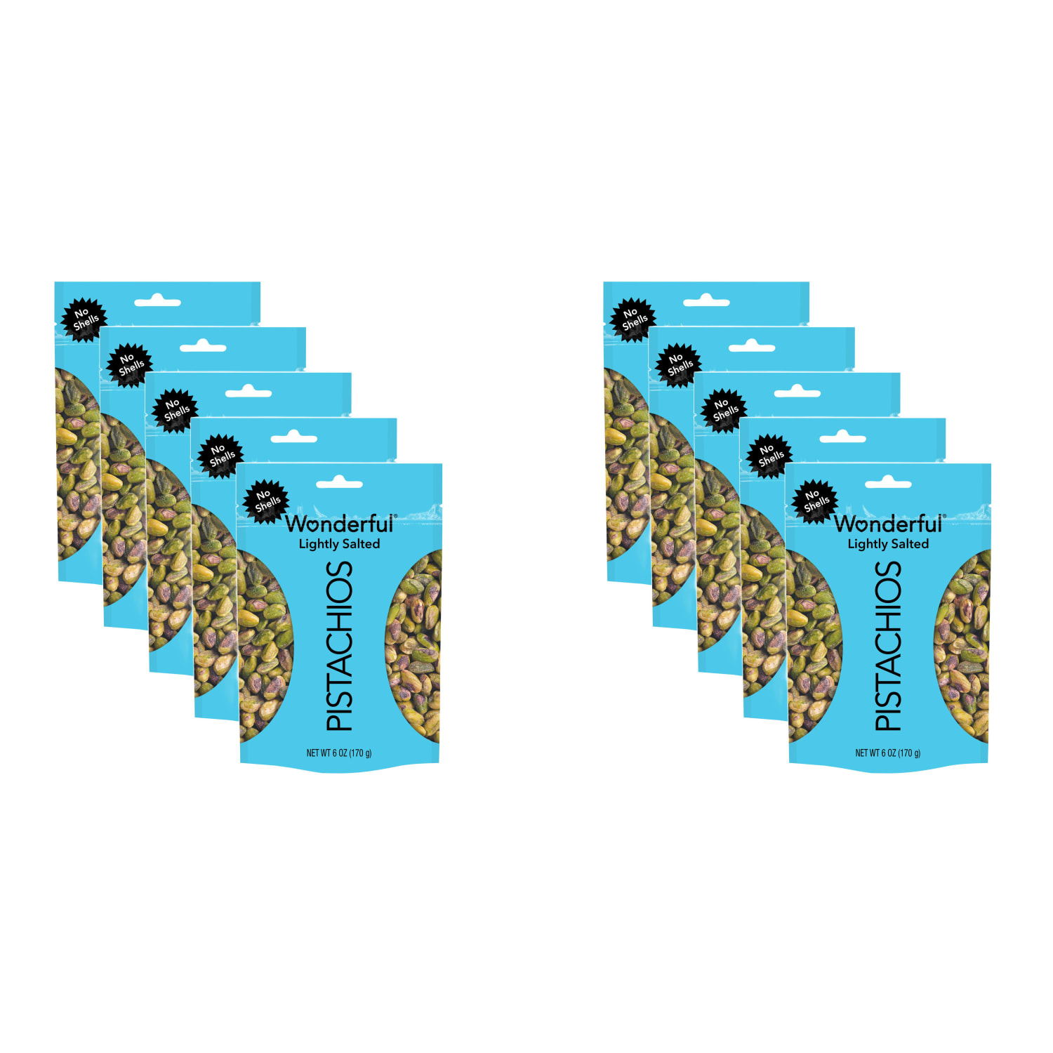 Wonderful Pistachios No Shells Pistachios Pouches, Roasted & Lightly Salted, 6 Oz, Total Qty 10 - Image 4