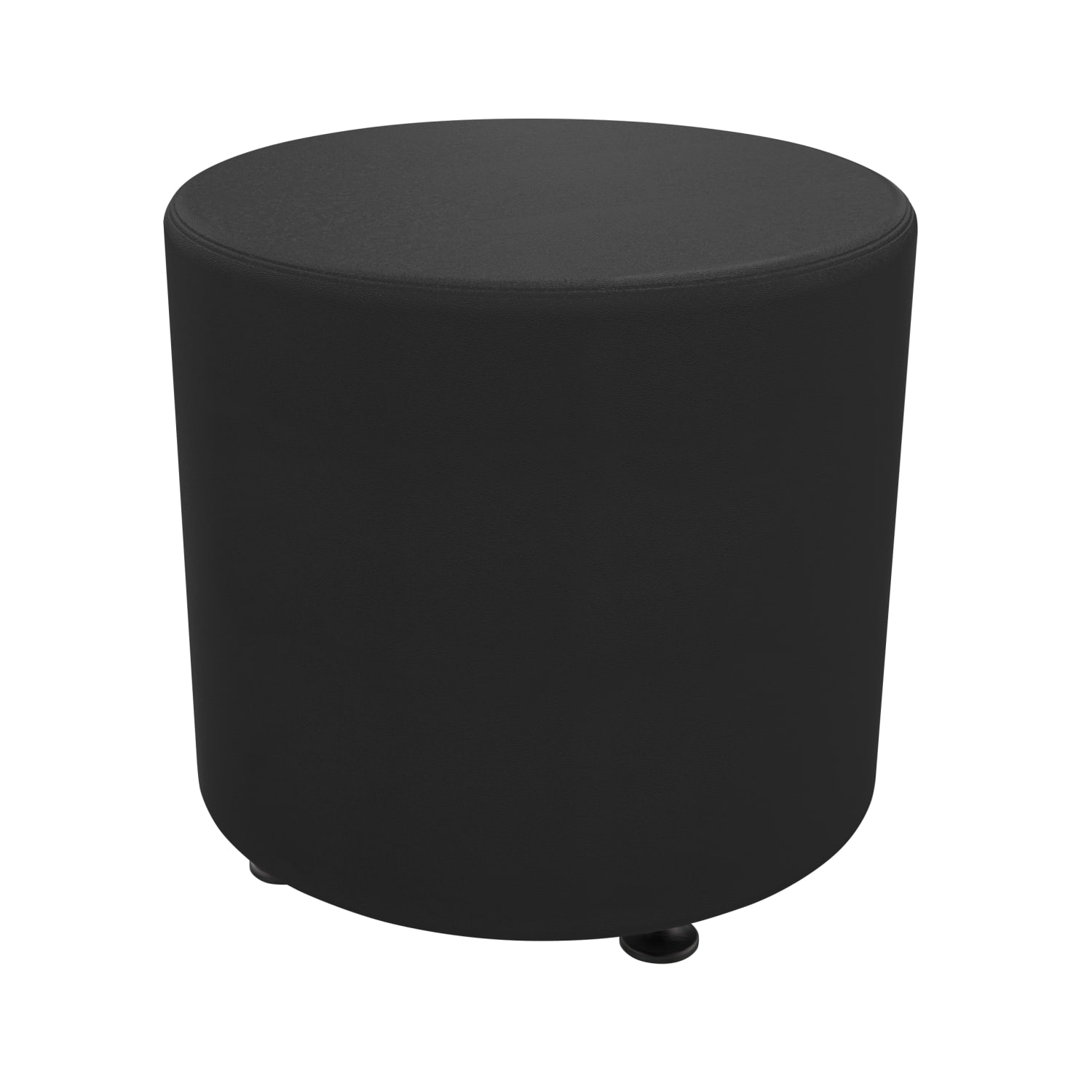 Marco Round Seating Ottoman, 16inH x 19inW x 19inD, Ebony