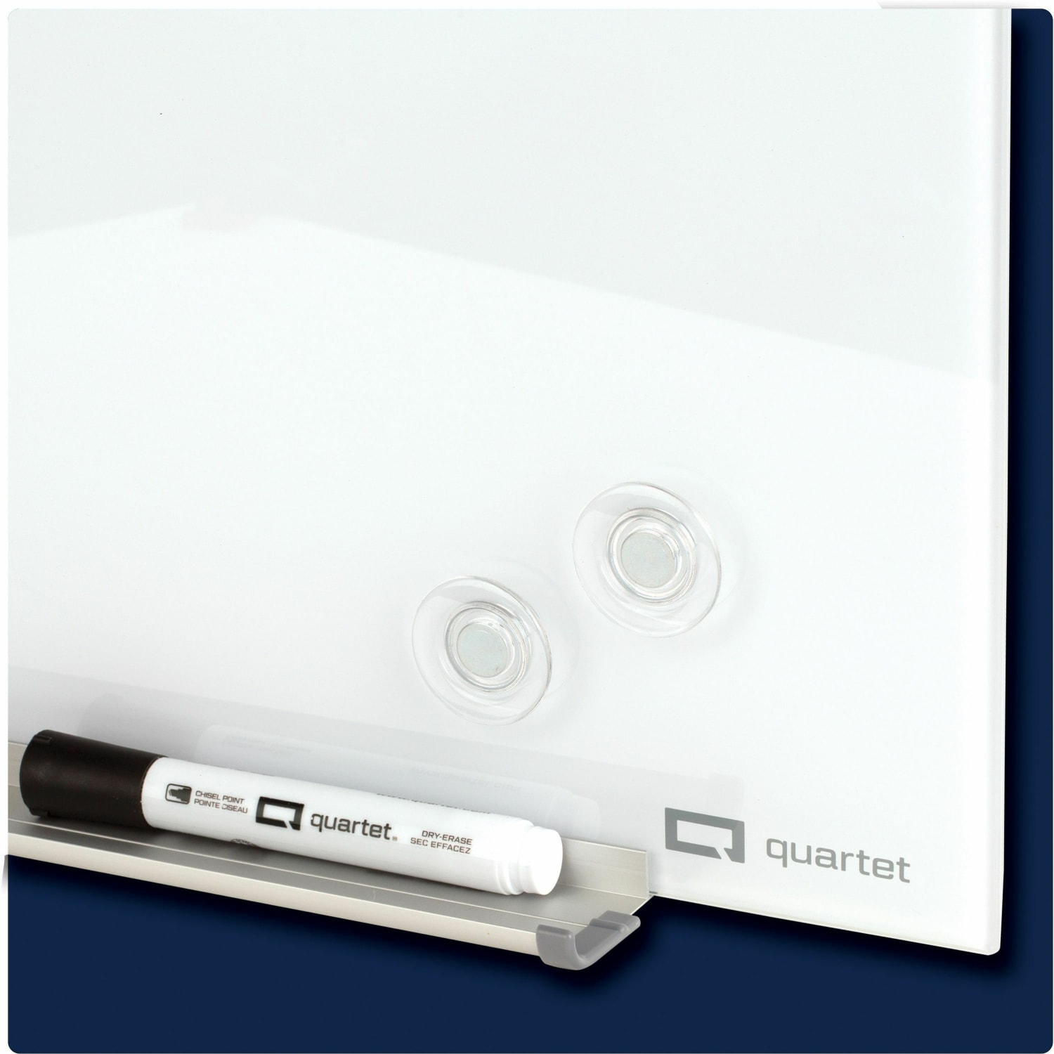Quartet InvisaMount Magnetic Glass Board - 48in (4 ft) Width x 72in (6 ft) Height - White Glass Surface - Horizontal - Magnetic - Image 6