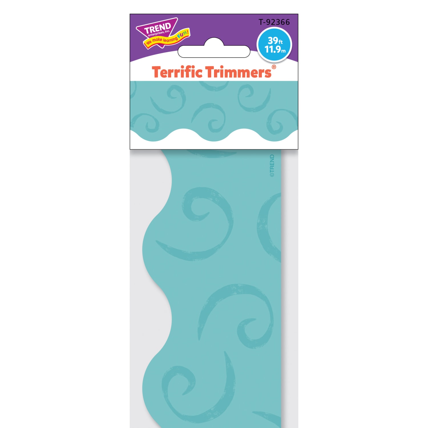 Trend Terrific Trimmers Packs, 39' x 2-1/4in, Teal Swirls, Set Of 6 Packs - Image 4