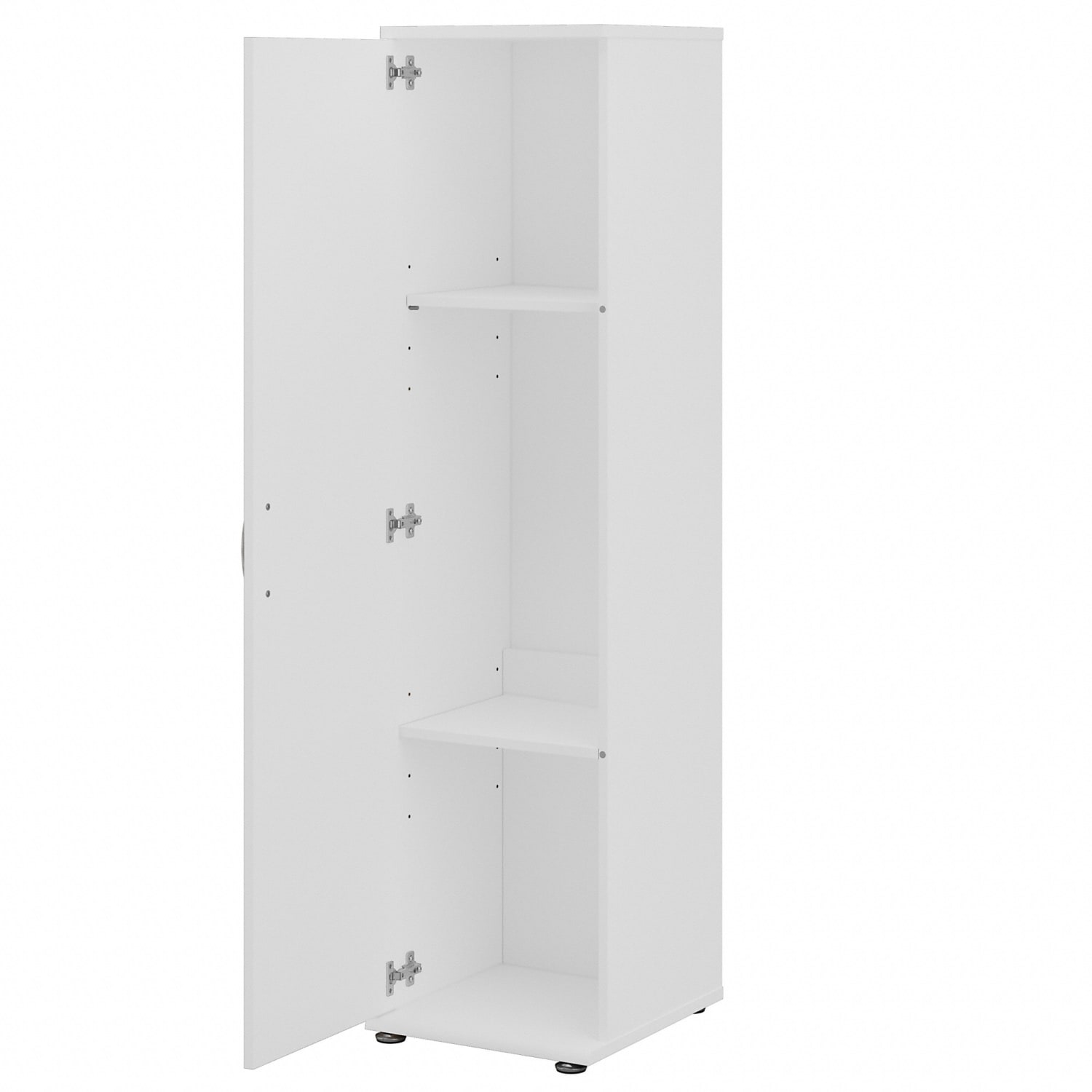 Bush Business Furniture Universal Tall Narrow Storage Cabinet With Door And Shelves, White, Standard Delivery - Image 6