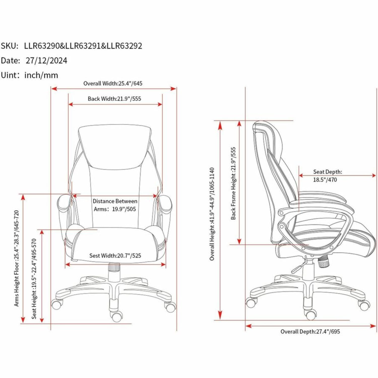 Lorell Kyros High-Back Executive Chair, 63290 - Image 10
