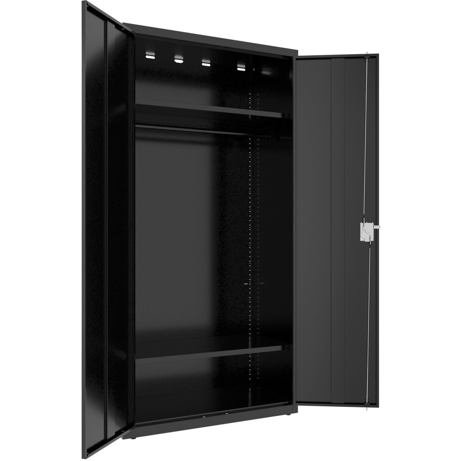 Lorell Steel Wardrobe Storage Cabinet, 72inH x 36inW x 18inD, Black - Image 4