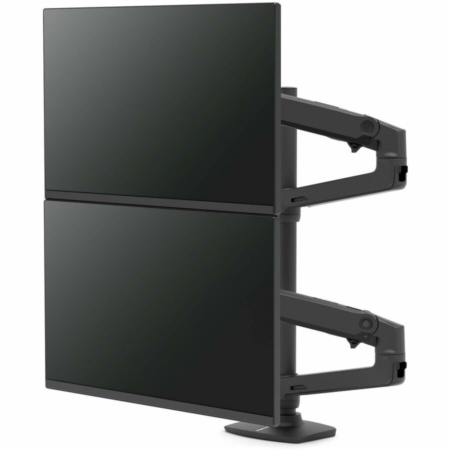 Ergotron Desk Mount for Monitor, Display, TV - Matte Black - Height Adjustable - 2 Display(s) Supported - 40in Screen Support - 44 lb Load Capacity - 100 x 100, 75 x 75 - VESA Mount Compatible - Aluminum, Steel - Image 5